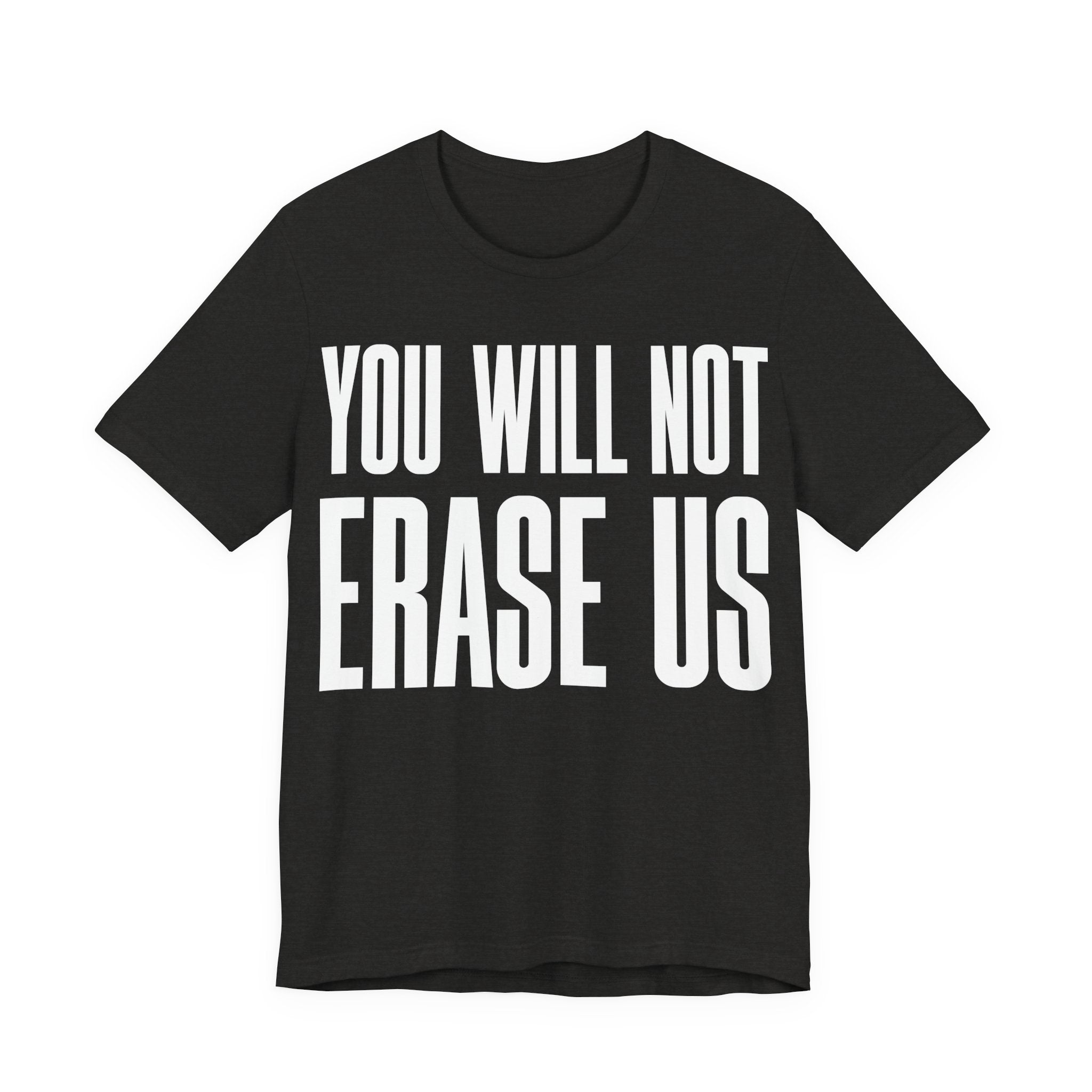 You Will Not Erase Us T-Shirt | LGBTQ+ & Human Rights Protest Tee | Anti-Erasure Solidarity Graphic Shirt