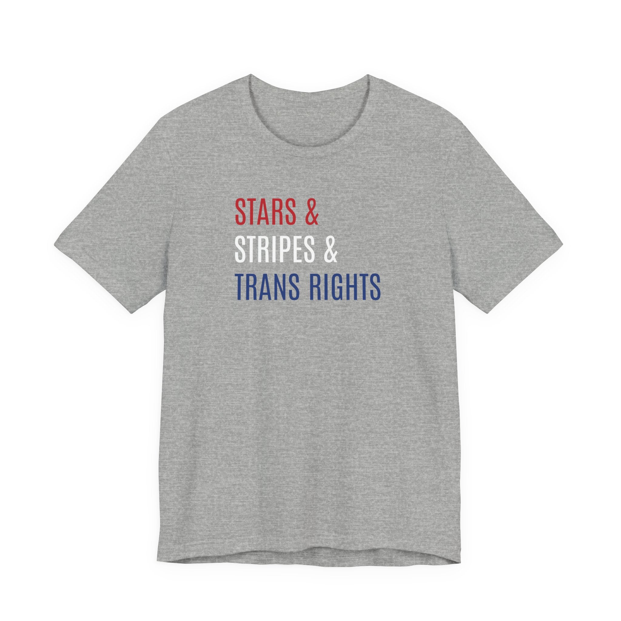 Stars, Stripes, Trans Rights T-Shirt - Red White Blue Patriotic Shirt - LGBTQ - Transgender Tee