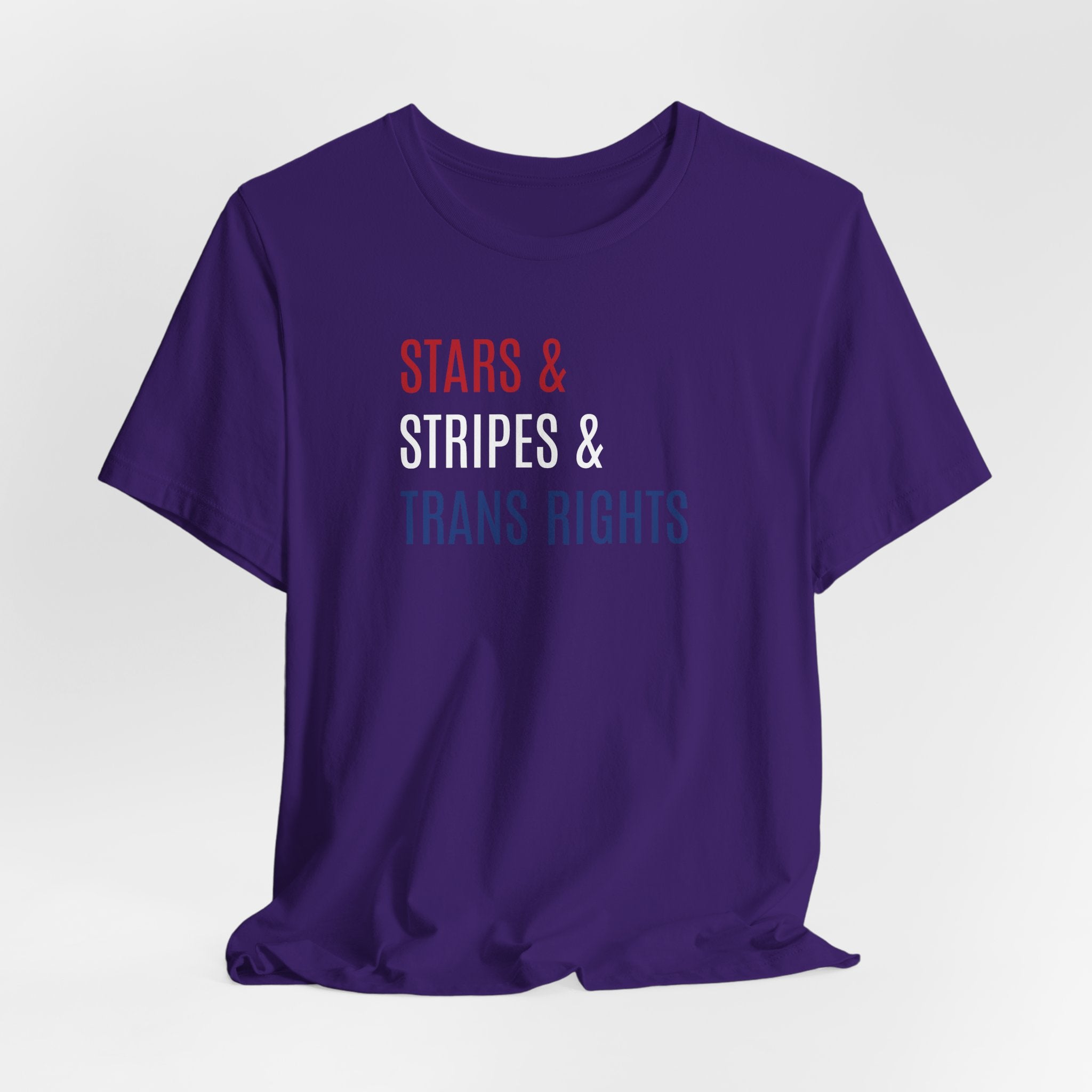 Stars, Stripes, Trans Rights T-Shirt - Red White Blue Patriotic Shirt - LGBTQ - Transgender Tee