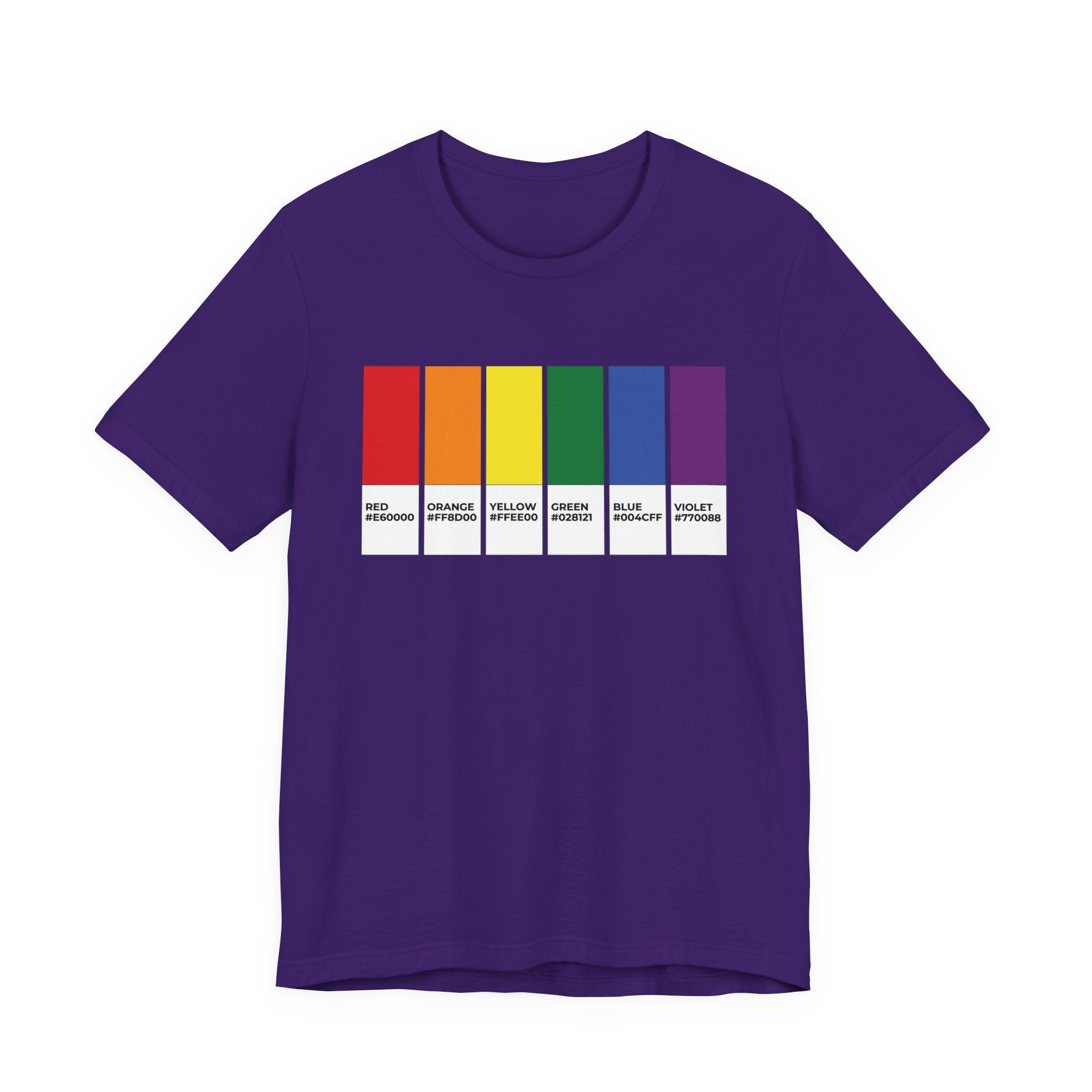 Funny LGBTQIA Pride Flag Pantone Colors Unisex Jersey Short Sleeve T-Shirt
