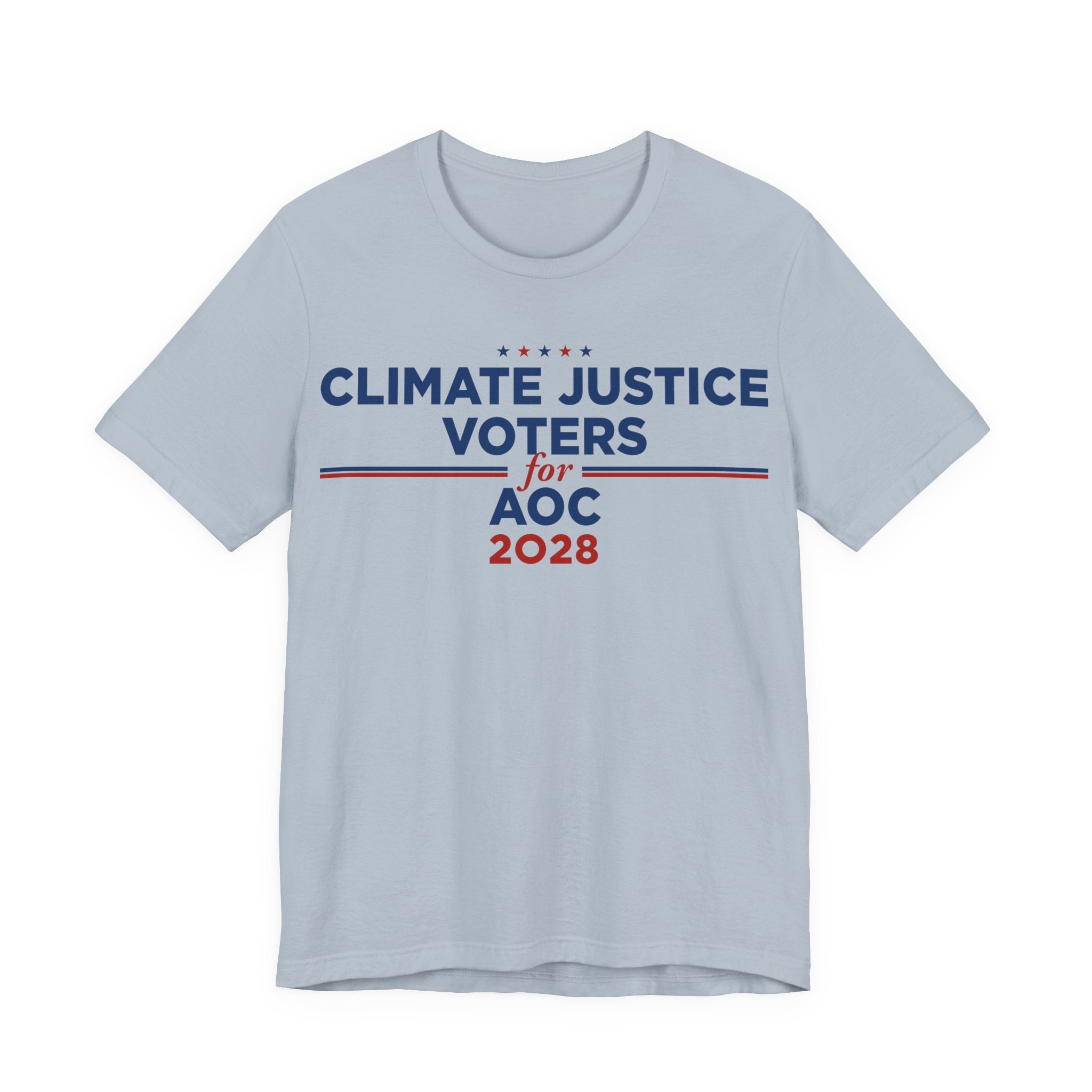 Climate Justice Voters for AOC 2028 T-Shirt | Bella+Canvas 3001 Political Graphic Tee