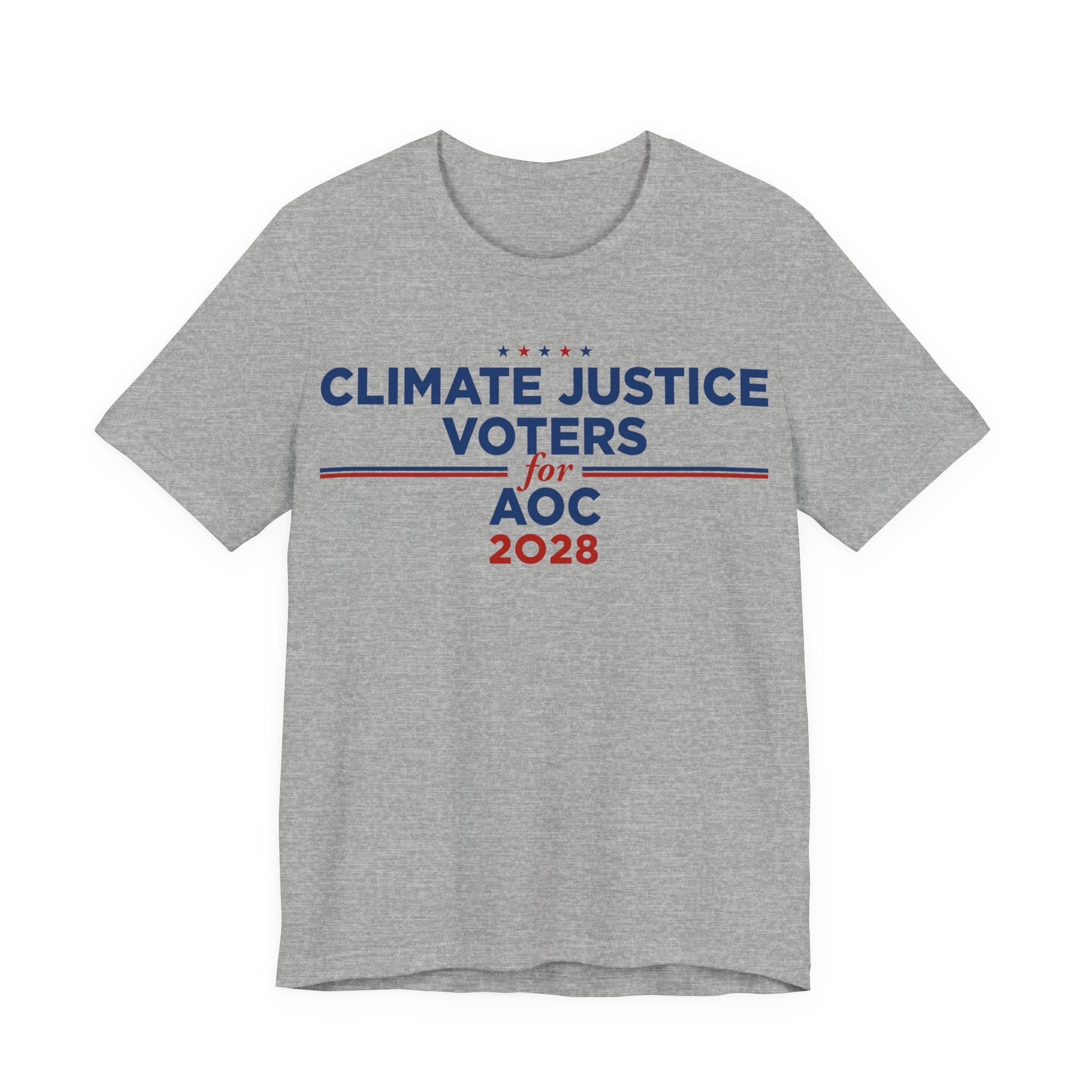 Climate Justice Voters for AOC 2028 T-Shirt | Bella+Canvas 3001 Political Graphic Tee