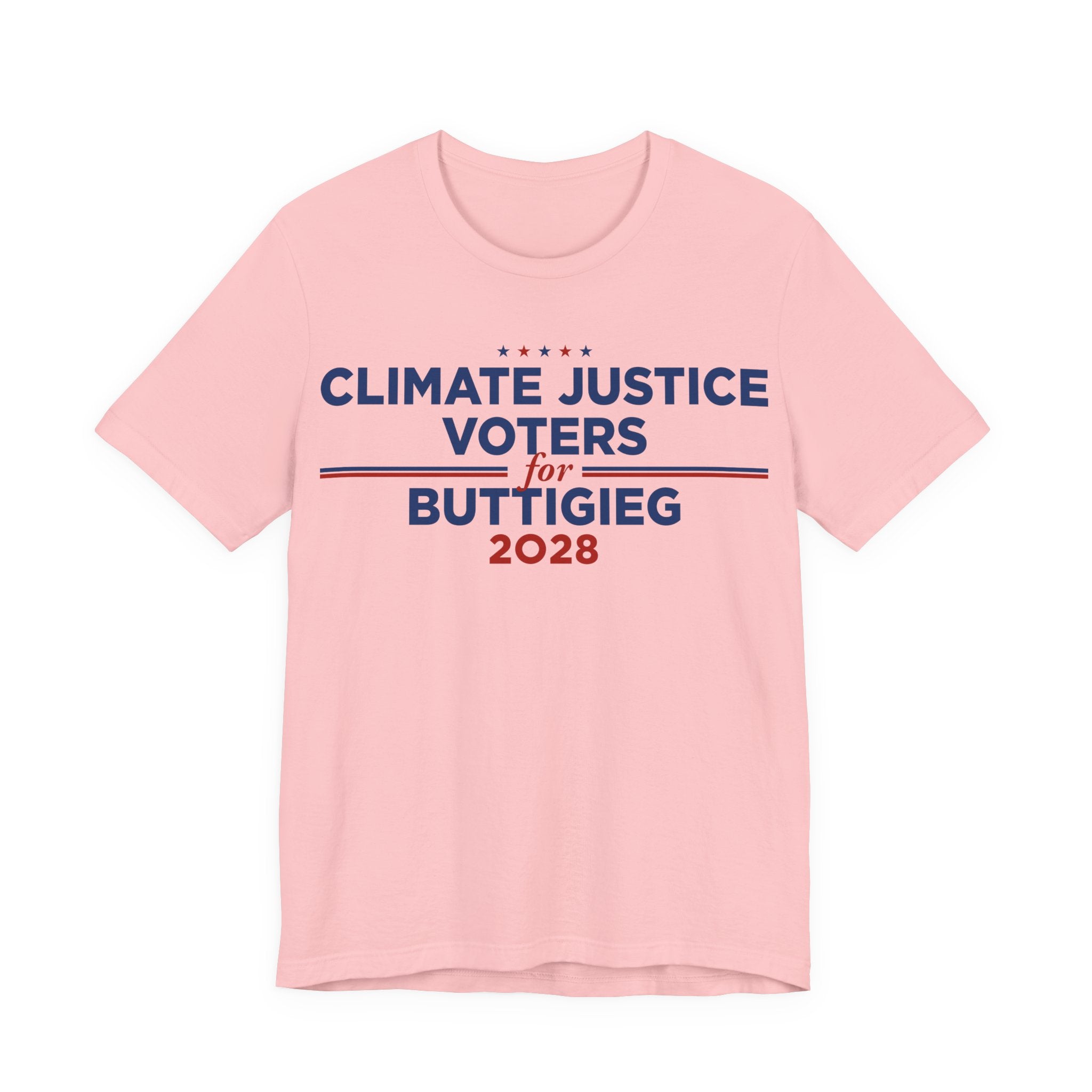 Climate Justice Voters for Buttigieg 2028 T-Shirt | Bella+Canvas 3001 Political Graphic Tee