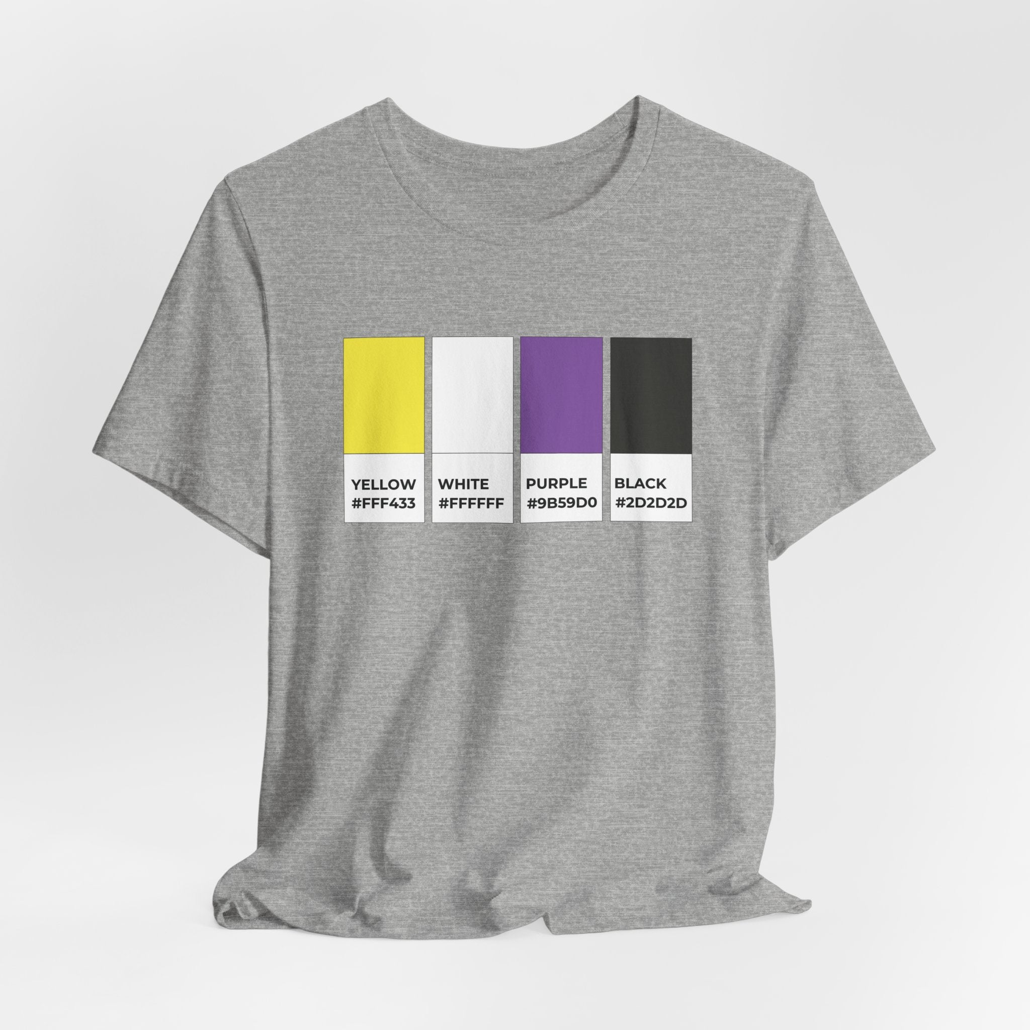Funny Non-Binary Enby NB Pride Flag Pantone Colors Unisex Jersey Short Sleeve T-Shirt