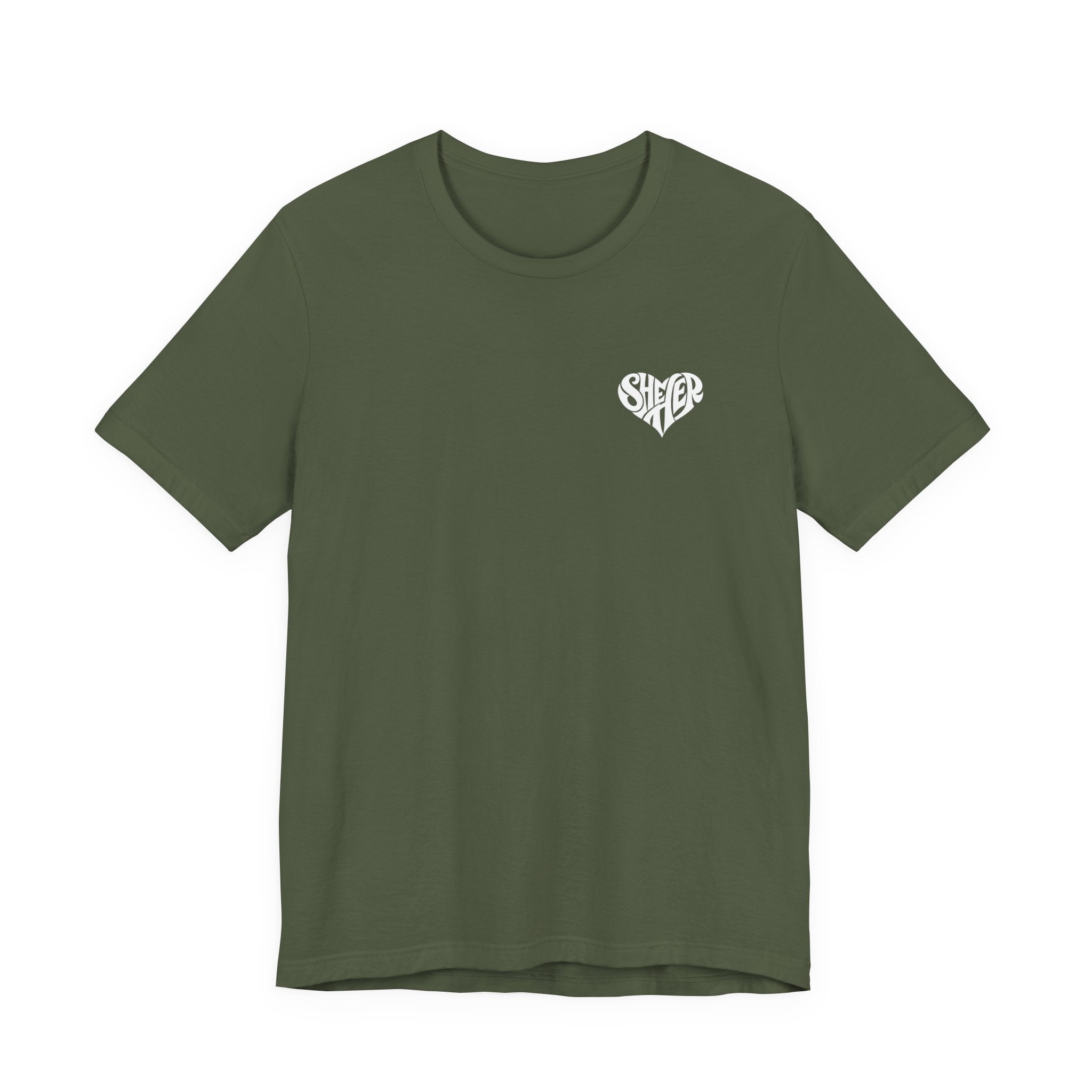 She/Her Heart Pronoun T-Shirt – Minimalist Chest Graphic Tee