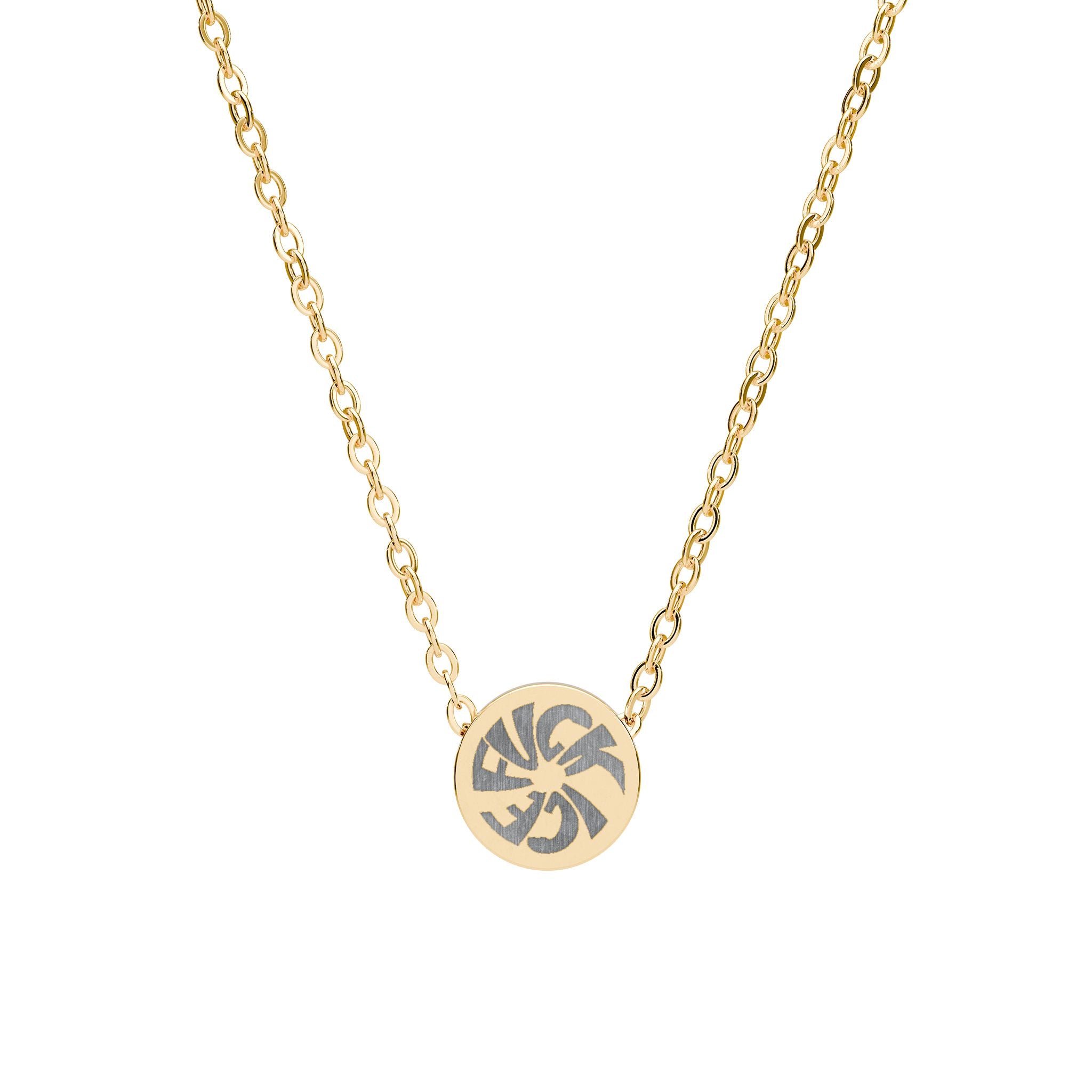 FUCK ICE Mini Circle Necklace — Engraved Disk Pendant