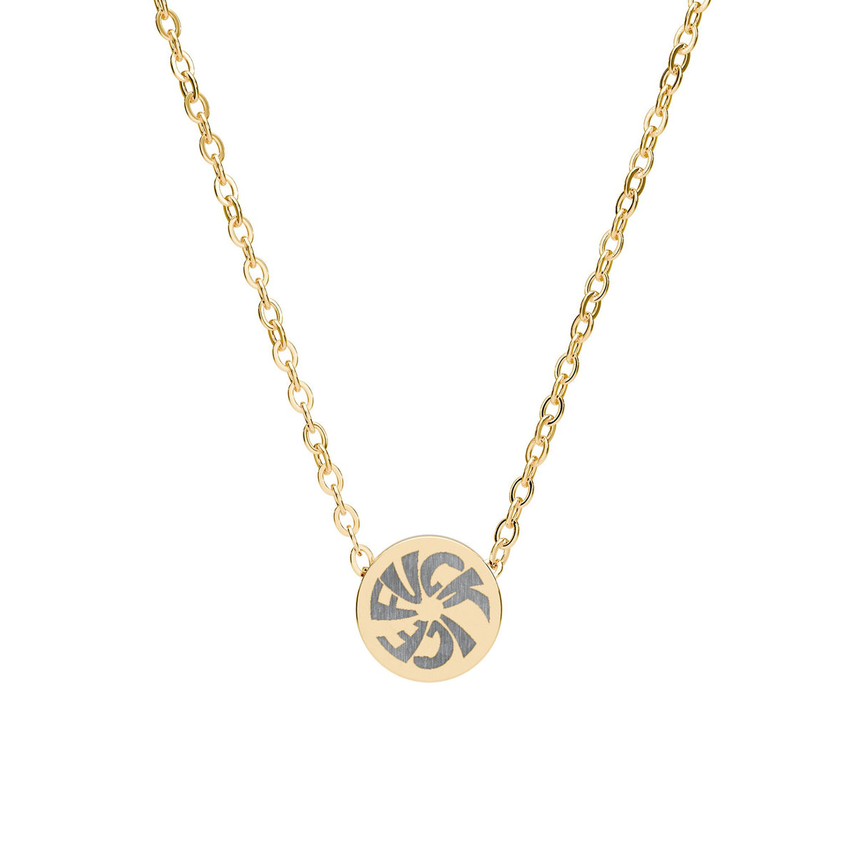 FUCK ICE Mini Circle Necklace — Engraved Disk Pendant