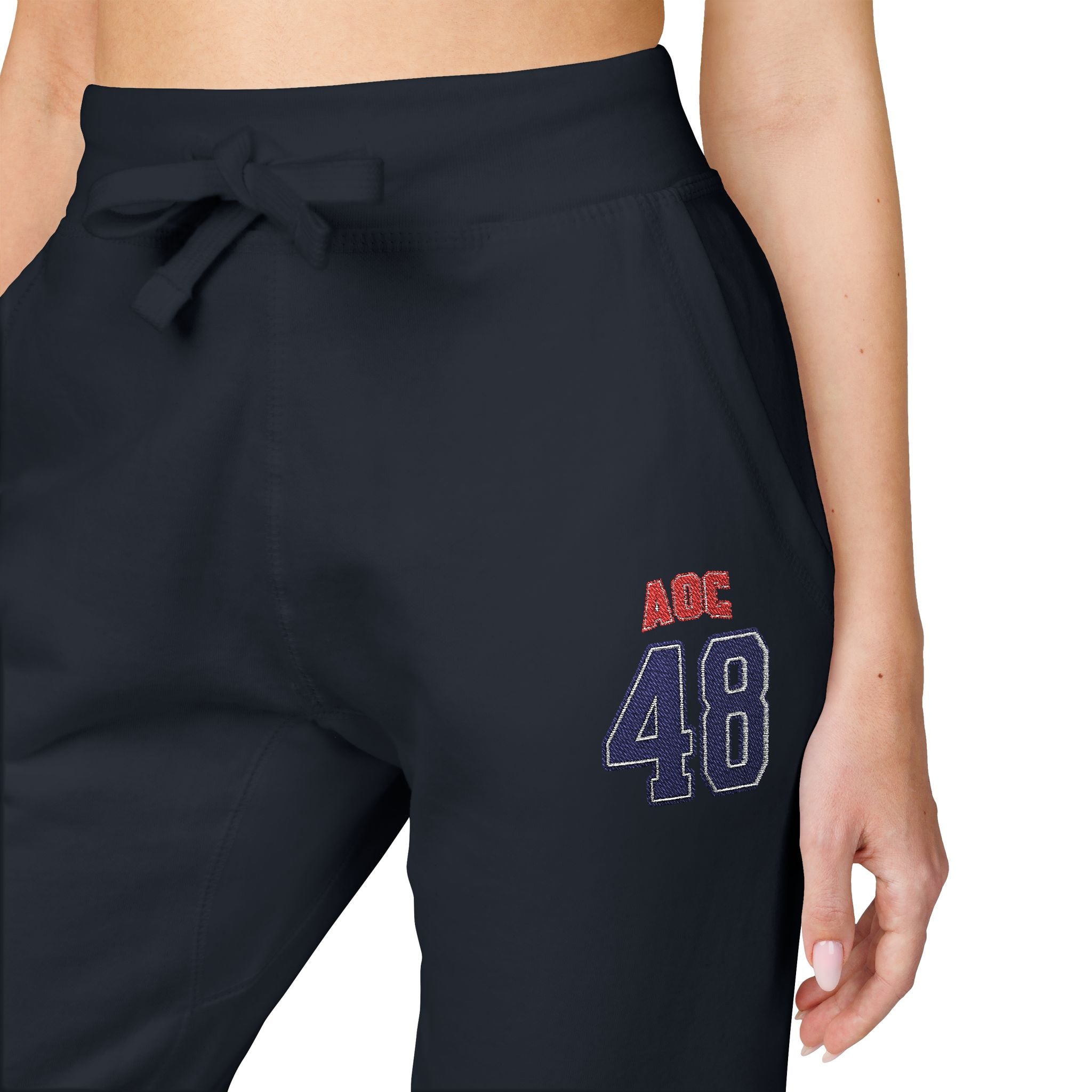 Embroidered Team AOC for 48th President Fleece Sweatpants — Casual Cozy Joggers