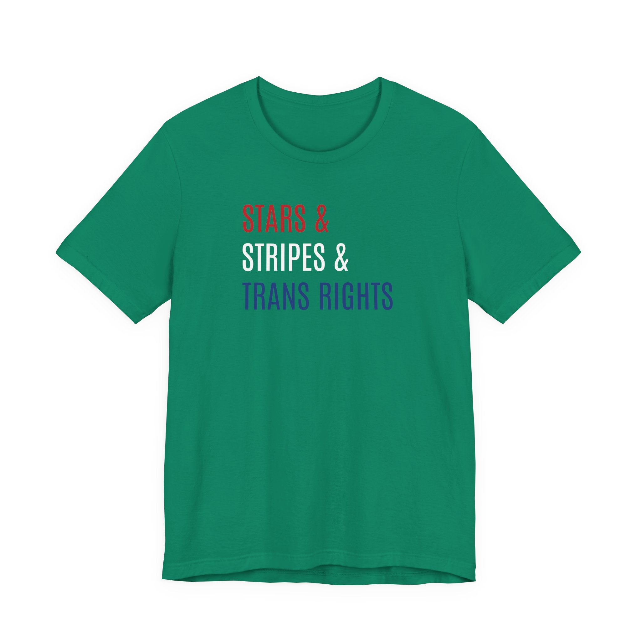 Stars, Stripes, Trans Rights T-Shirt - Red White Blue Patriotic Shirt - LGBTQ - Transgender Tee