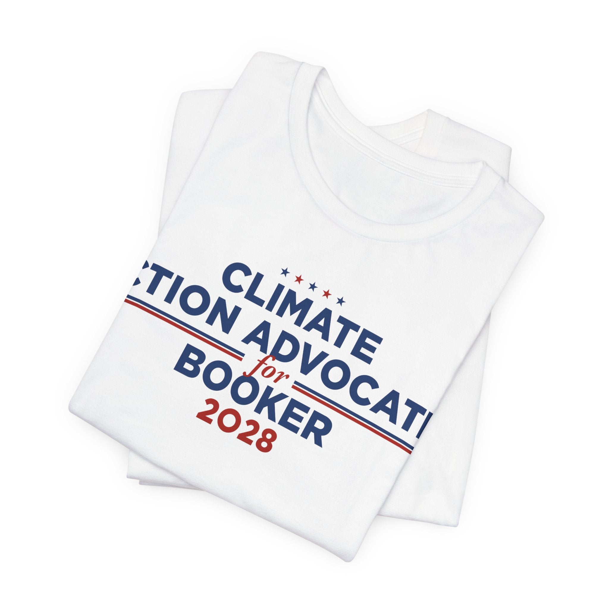 Climate Action Advocates for Booker 2028 T-Shirt | Bella+Canvas 3001 Political Graphic Tee