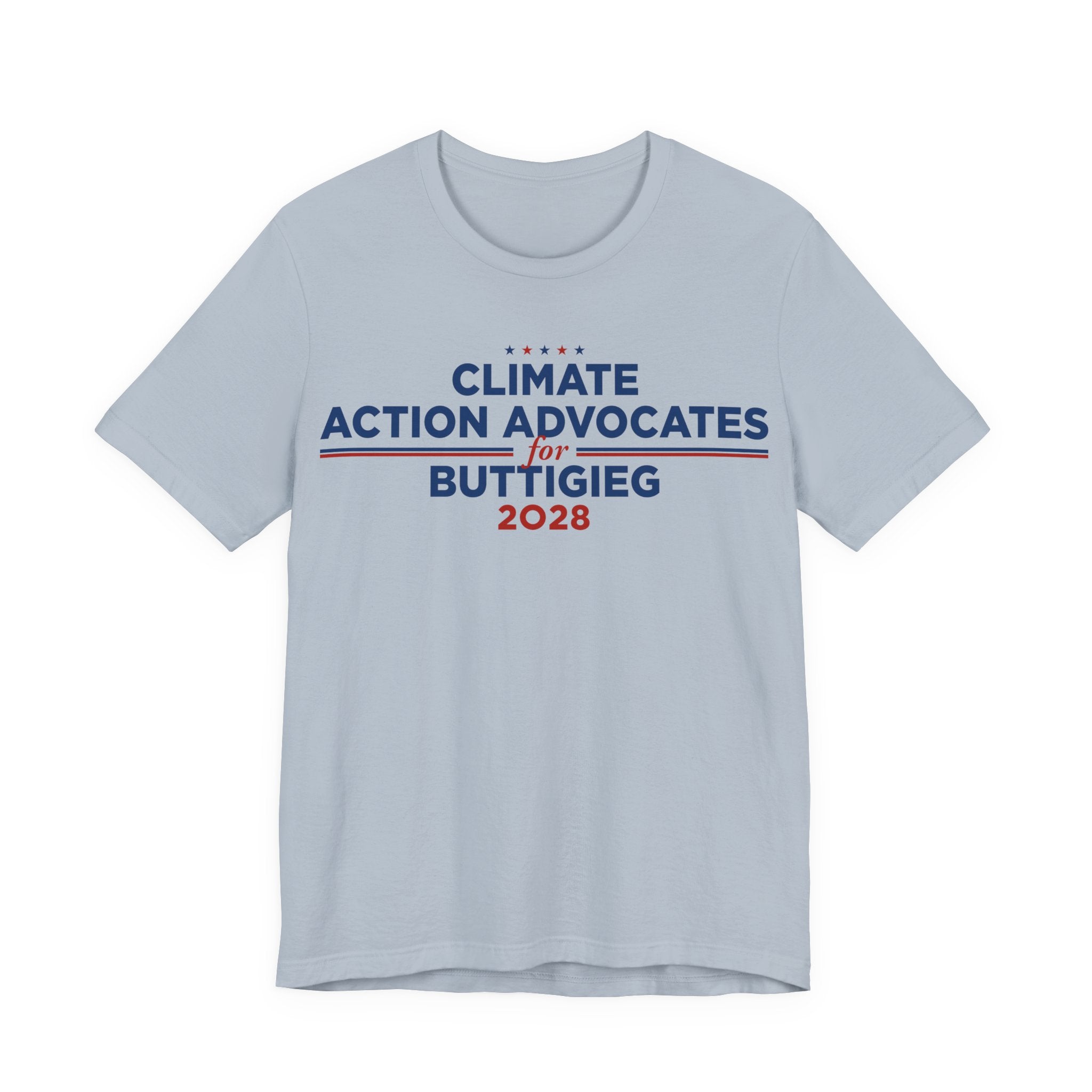 Climate Action Advocates for Buttigieg 2028 T-Shirt | Bella+Canvas 3001 Political Graphic Tee