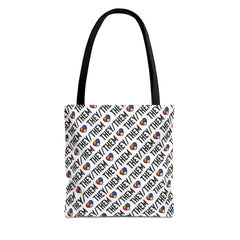 They/Them Pride Pattern Tote Bag | All-Over Print Pronoun Carryall