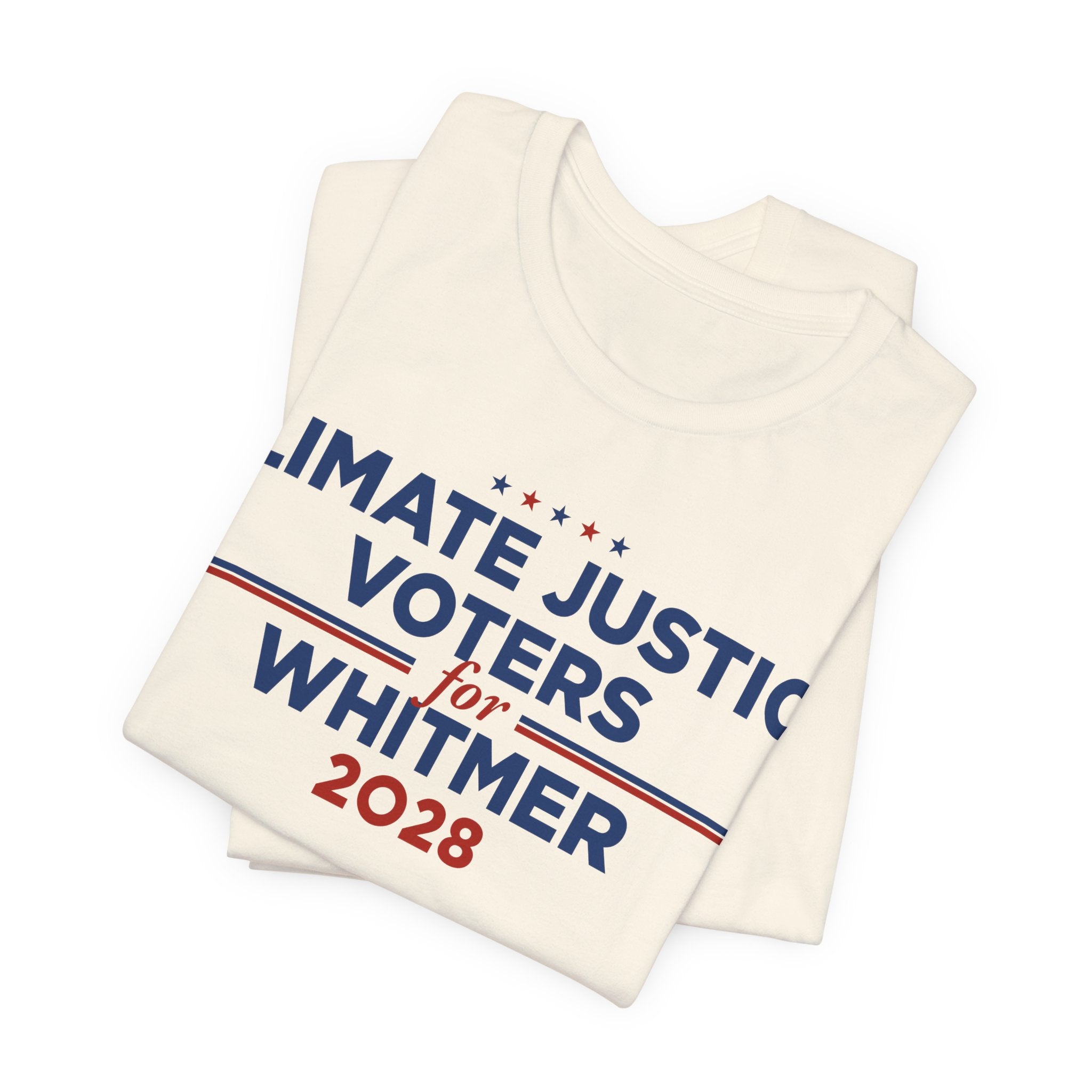 Climate Justice Voters for Whitmer 2028 T-Shirt | Bella+Canvas 3001 Political Graphic Tee
