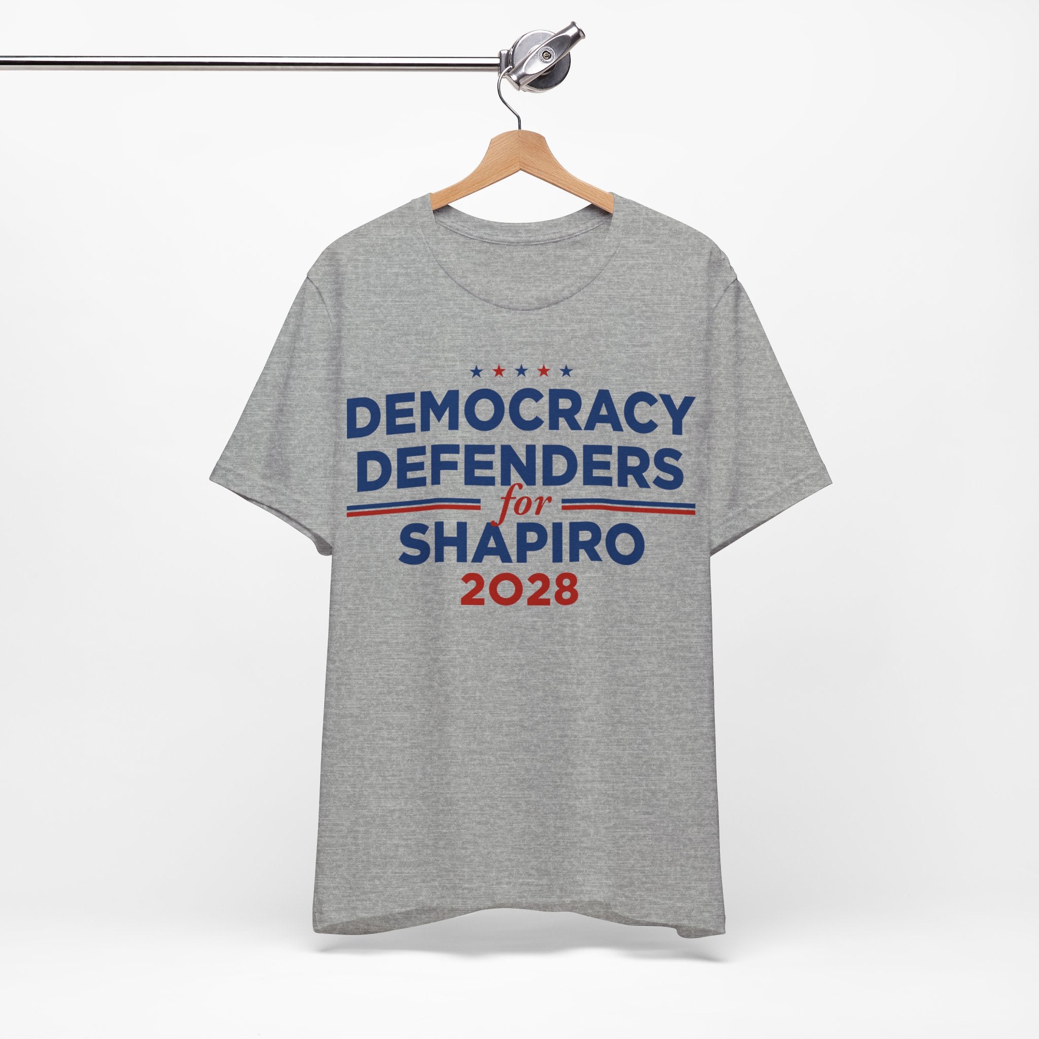 Democracy Defenders for Shapiro 2028 T-Shirt | Bella+Canvas 3001 Political Graphic Tee