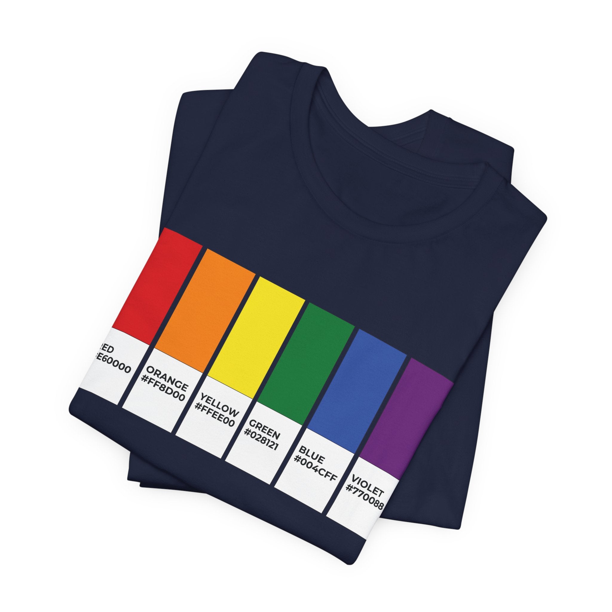 Funny LGBTQIA Pride Flag Pantone Colors Unisex Jersey Short Sleeve T-Shirt