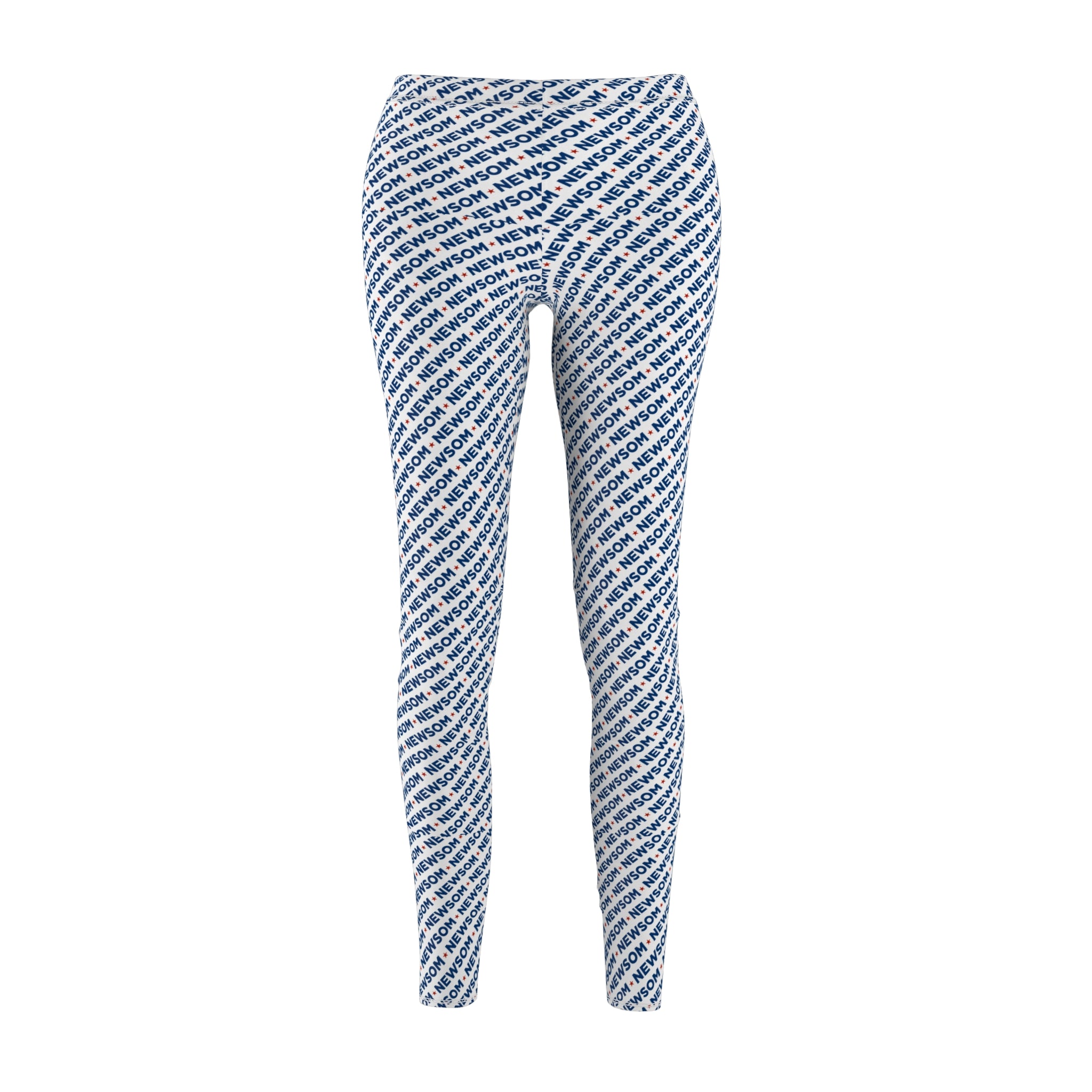 Gavin Newsom All-Over Print Leggings – Political Graphic Leggings for Progressive Everyday Style