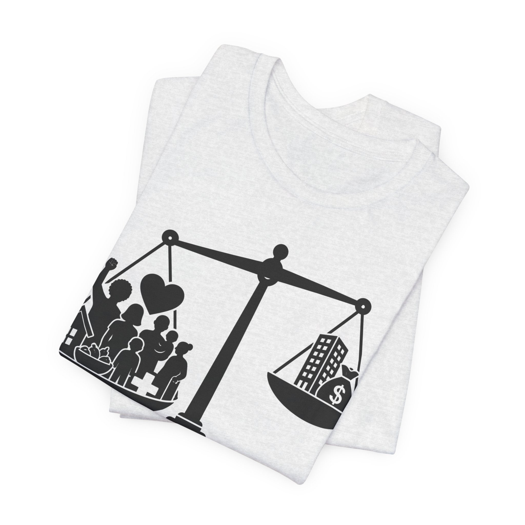 People Over Profit T-Shirt | Bella+Canvas 3001 Economic Justice Graphic Tee