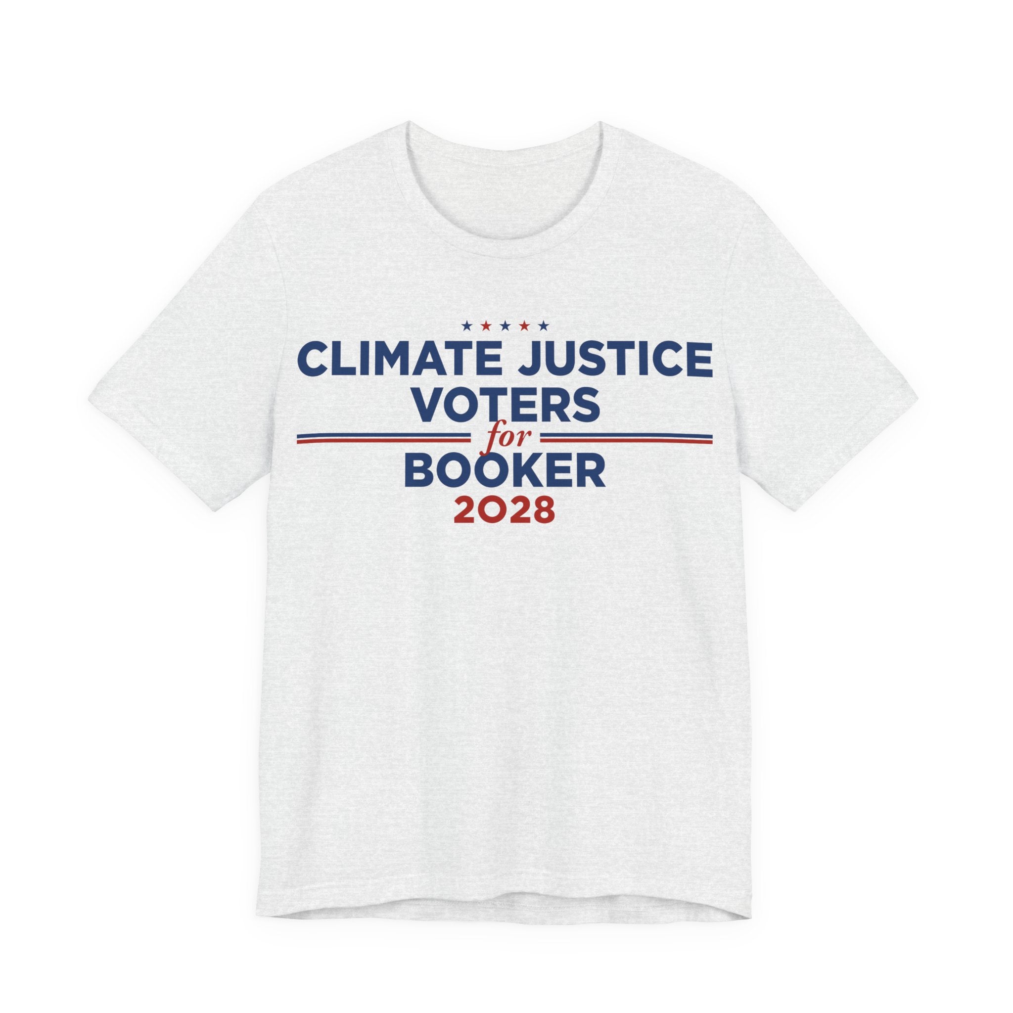 Climate Justice Voters for Booker 2028 T-Shirt | Bella+Canvas 3001 Political Graphic Tee