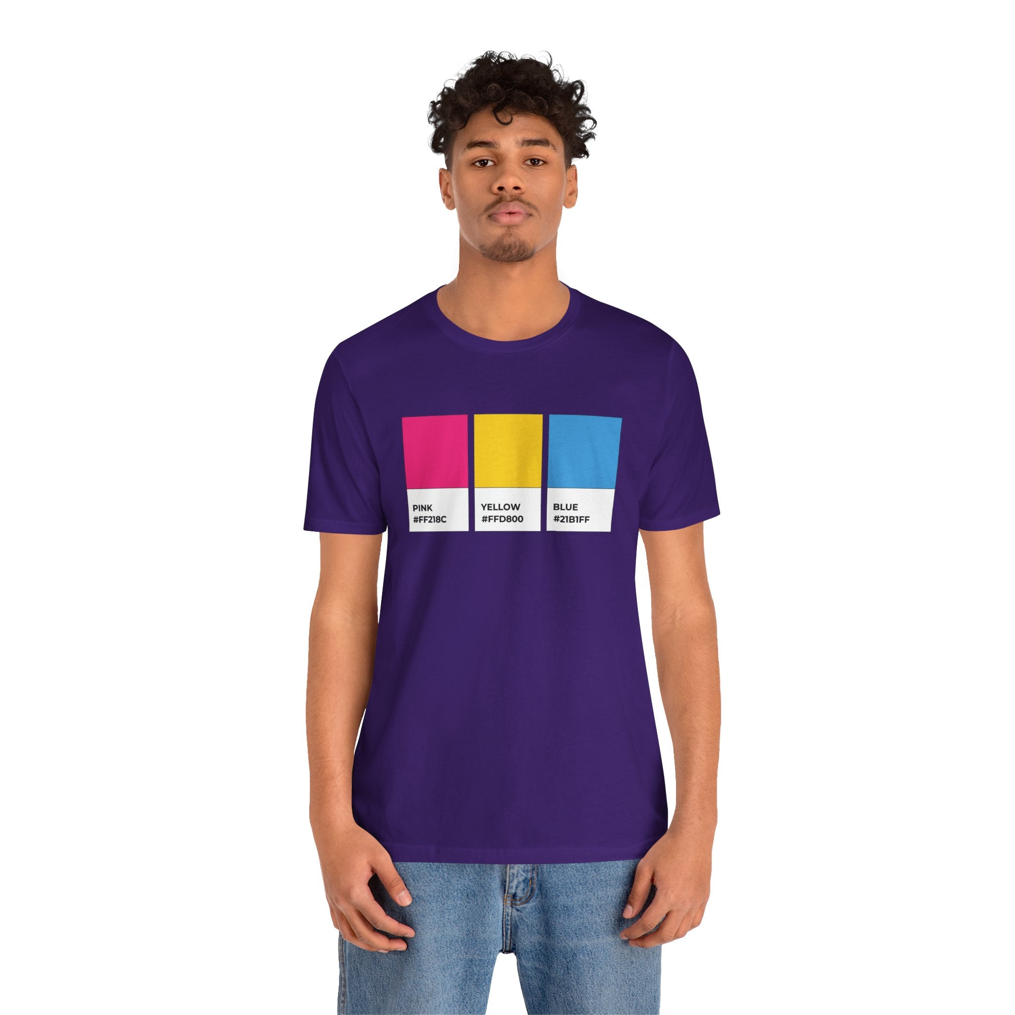 Funny Pansexual Pride Flag Pantone Colors Unisex Jersey Short Sleeve T-Shirt