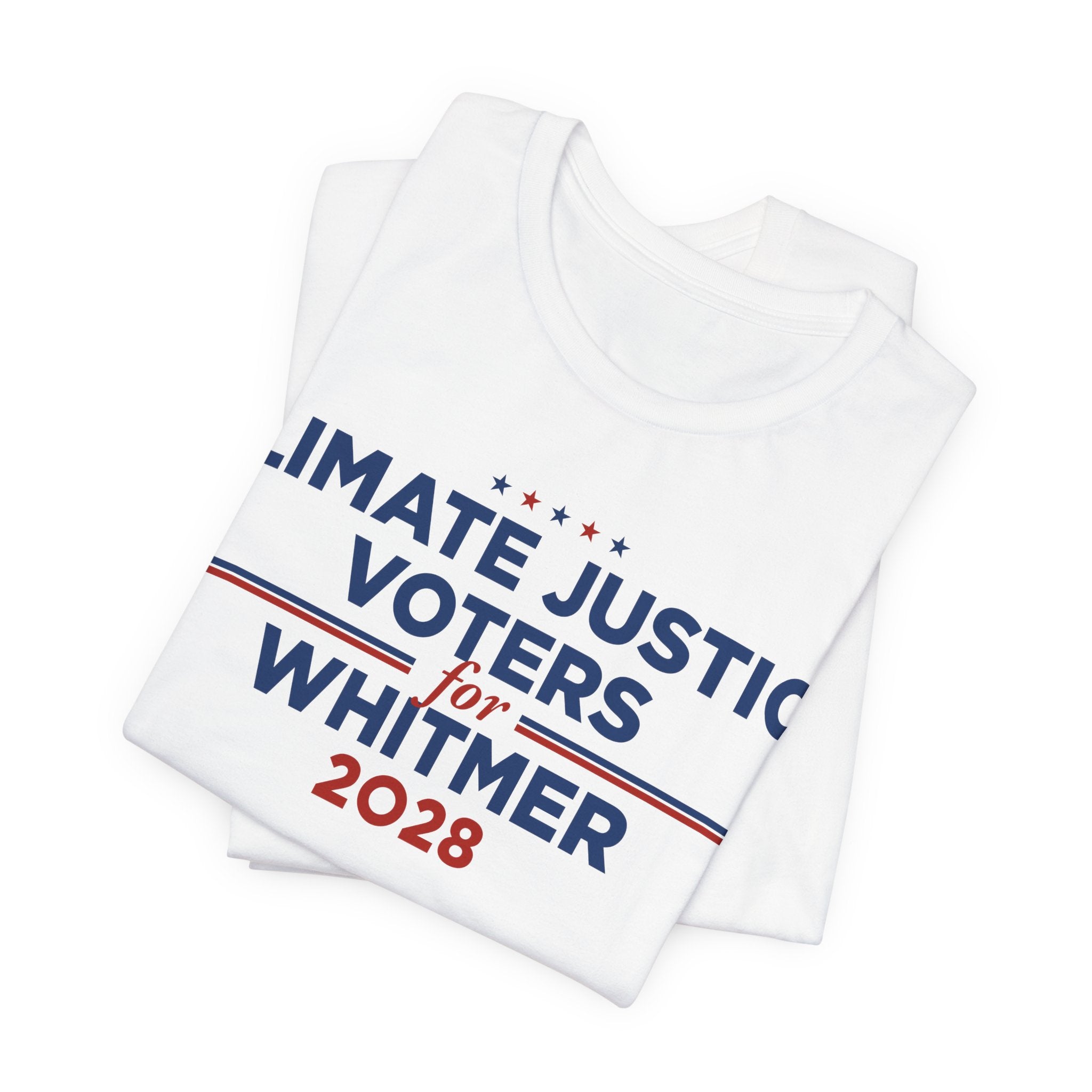 Climate Justice Voters for Whitmer 2028 T-Shirt | Bella+Canvas 3001 Political Graphic Tee