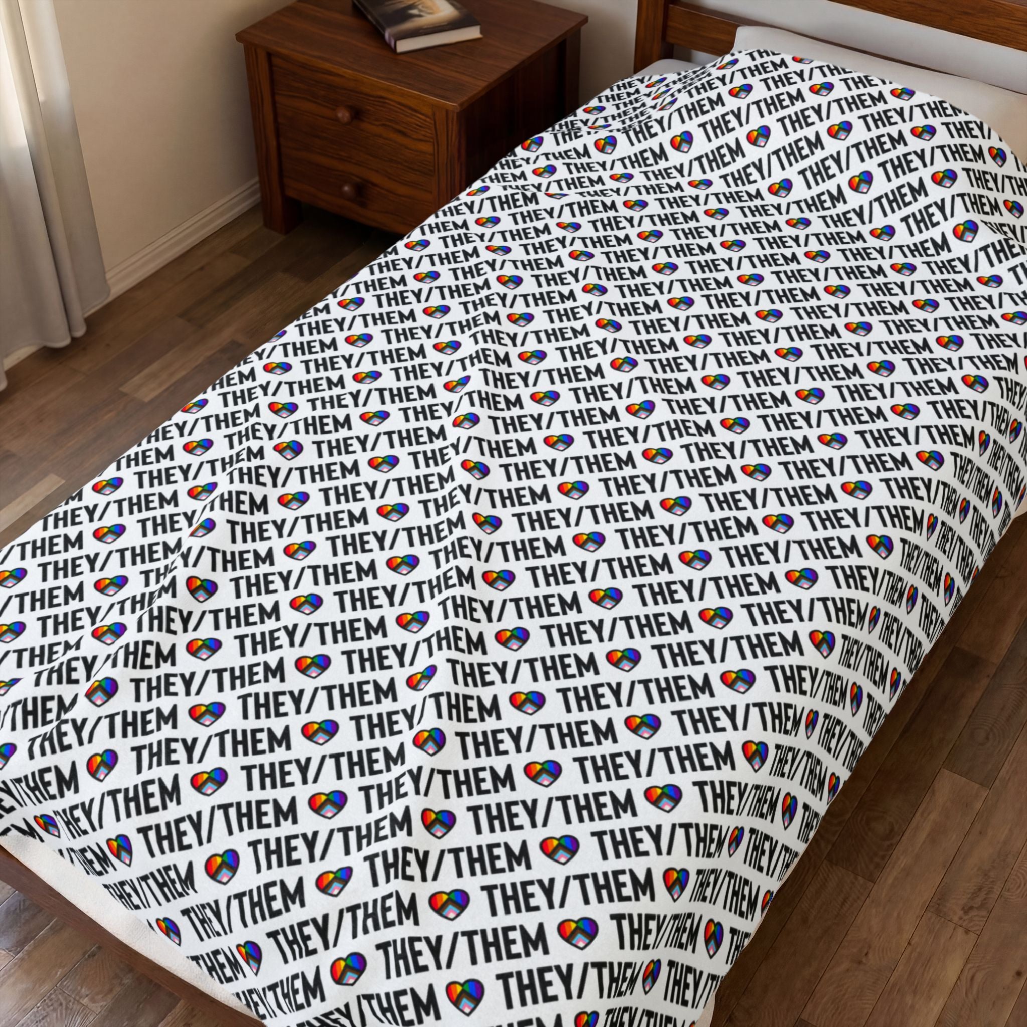 They/Them Pride Velveteen Plush Blanket