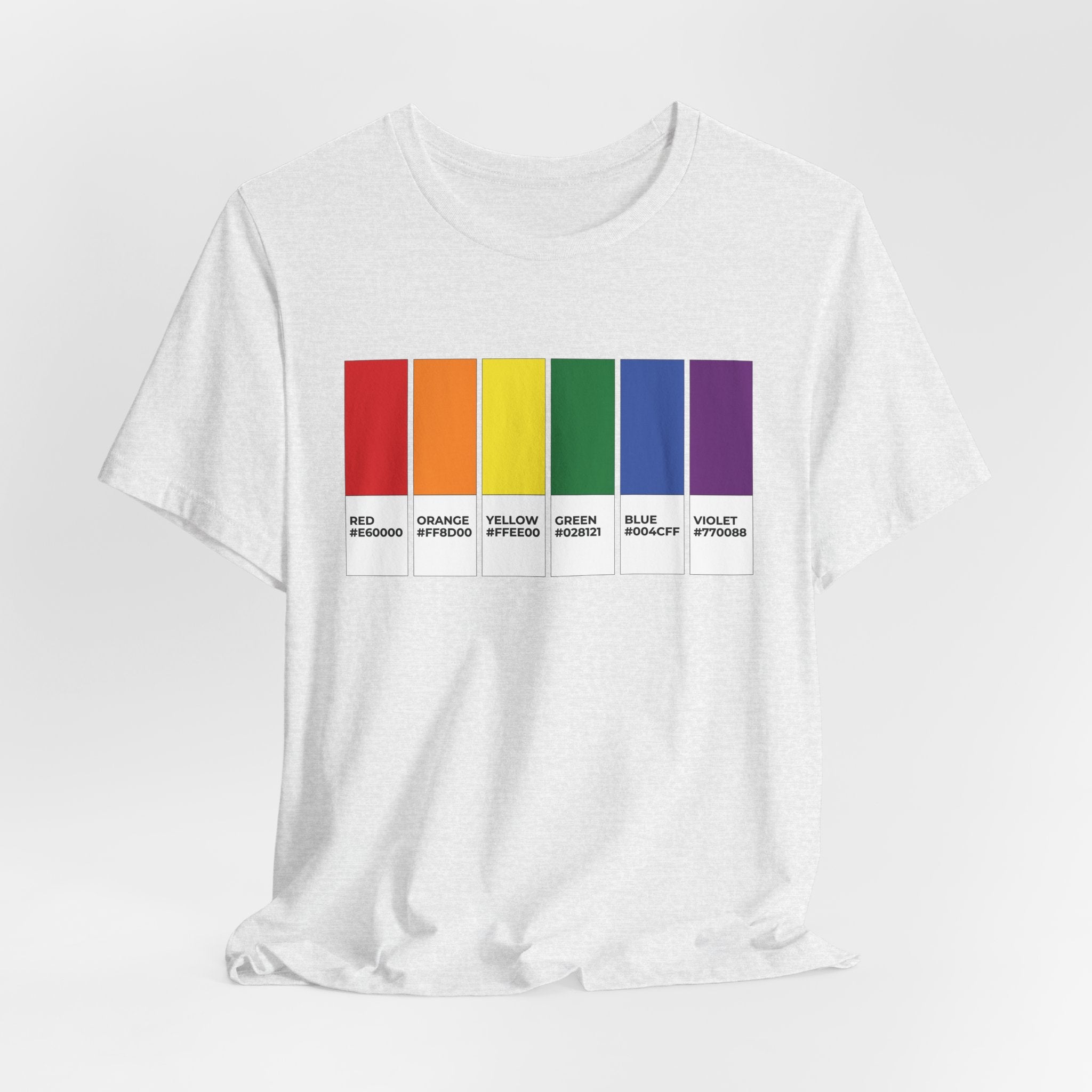 Funny LGBTQIA Pride Flag Pantone Colors Unisex Jersey Short Sleeve T-Shirt