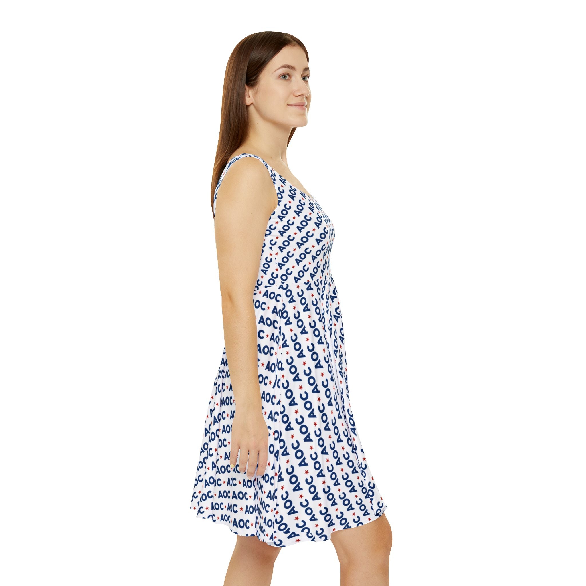 AOC Skater Dress – Political Graphic Sleeveless Dress for Progressive Style