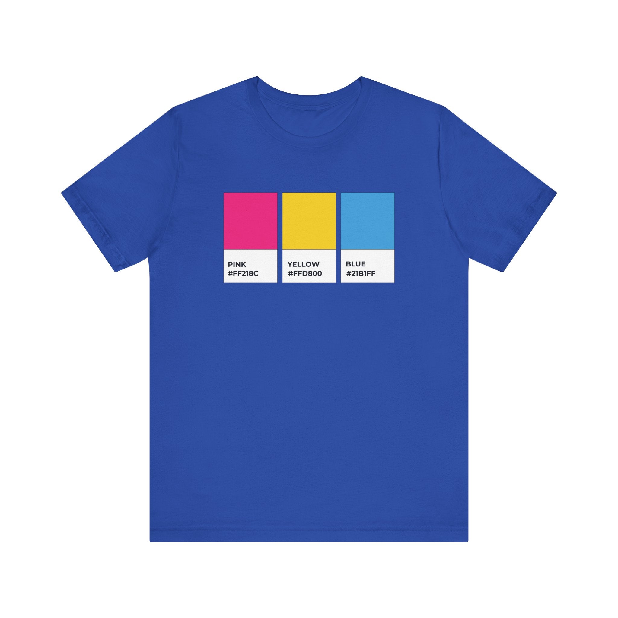 Funny Pansexual Pride Flag Pantone Colors Unisex Jersey Short Sleeve T-Shirt