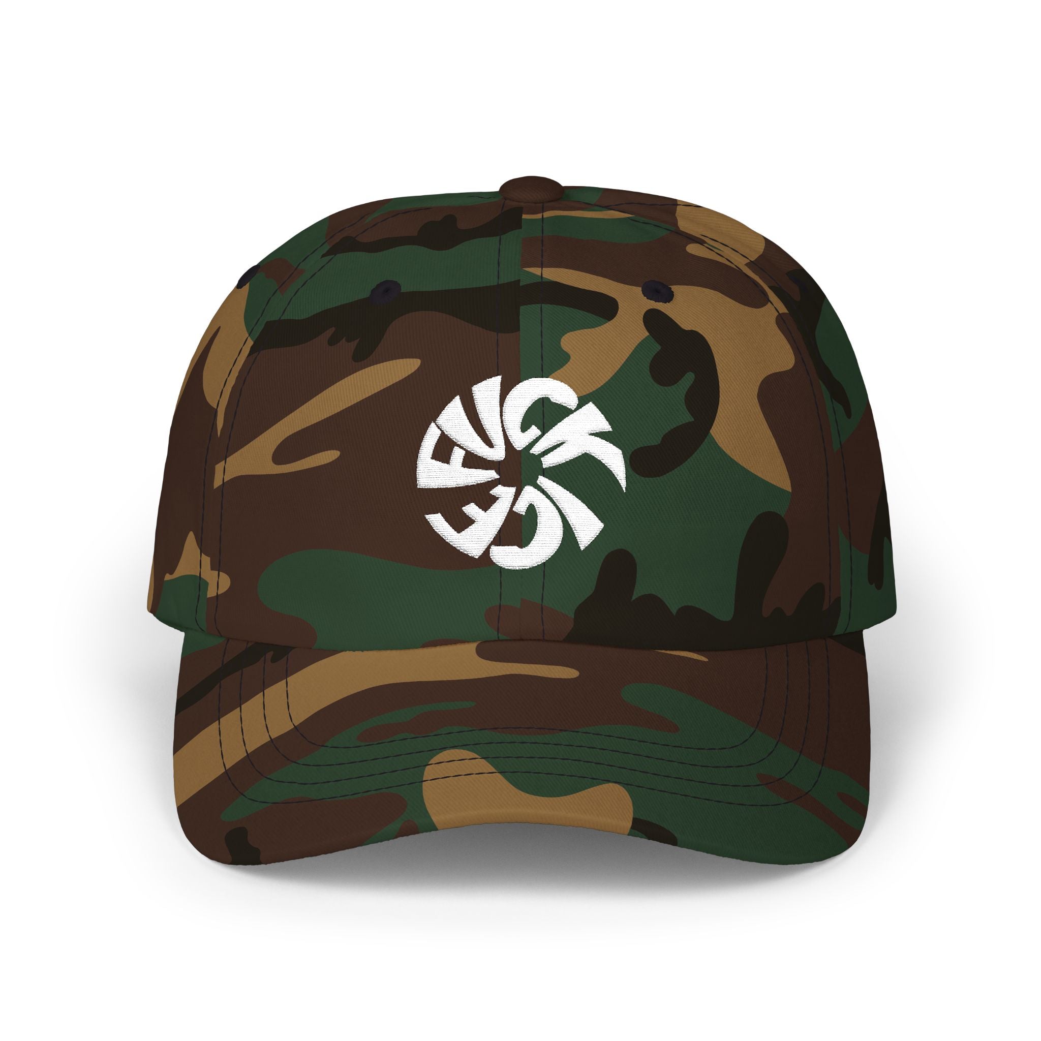 Dad Cap with FUCK ICE Spiral Logo - Minimal Casual Baseball Hat