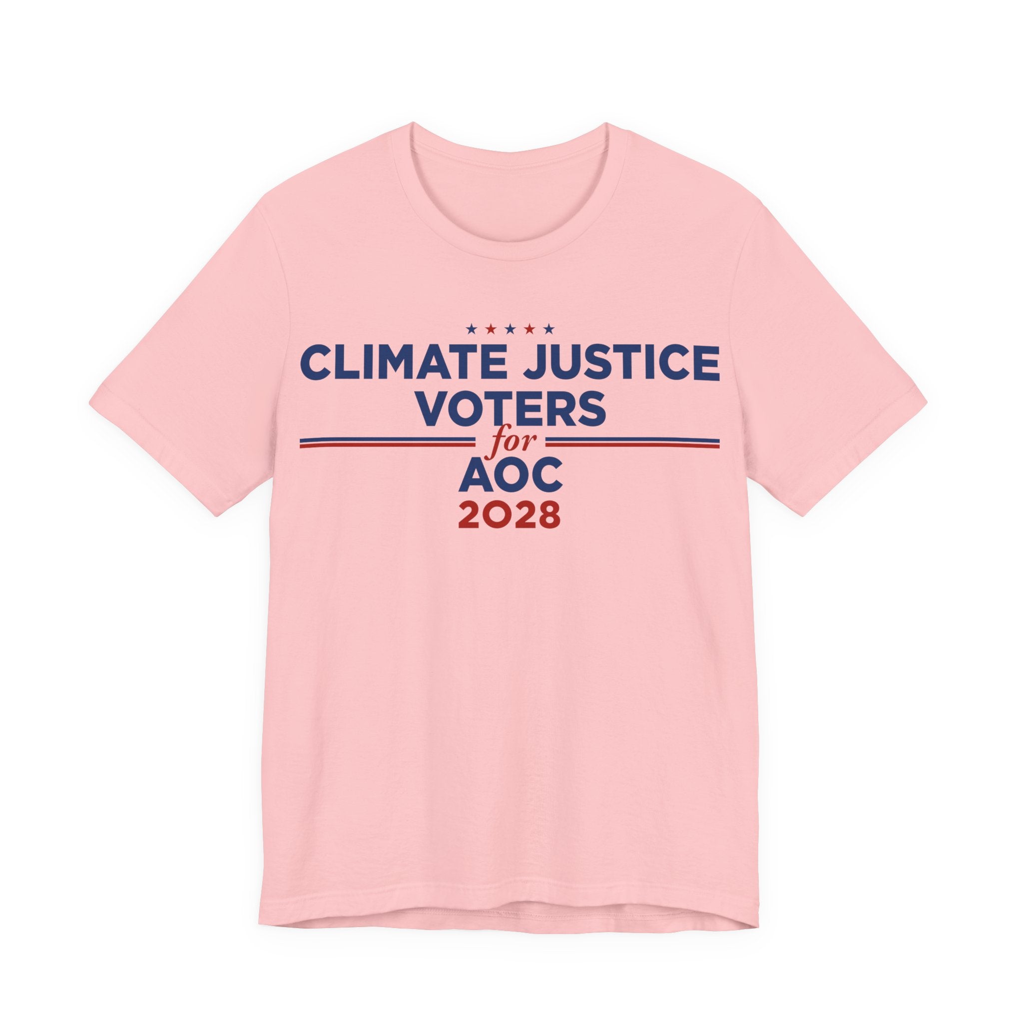 Climate Justice Voters for AOC 2028 T-Shirt | Bella+Canvas 3001 Political Graphic Tee