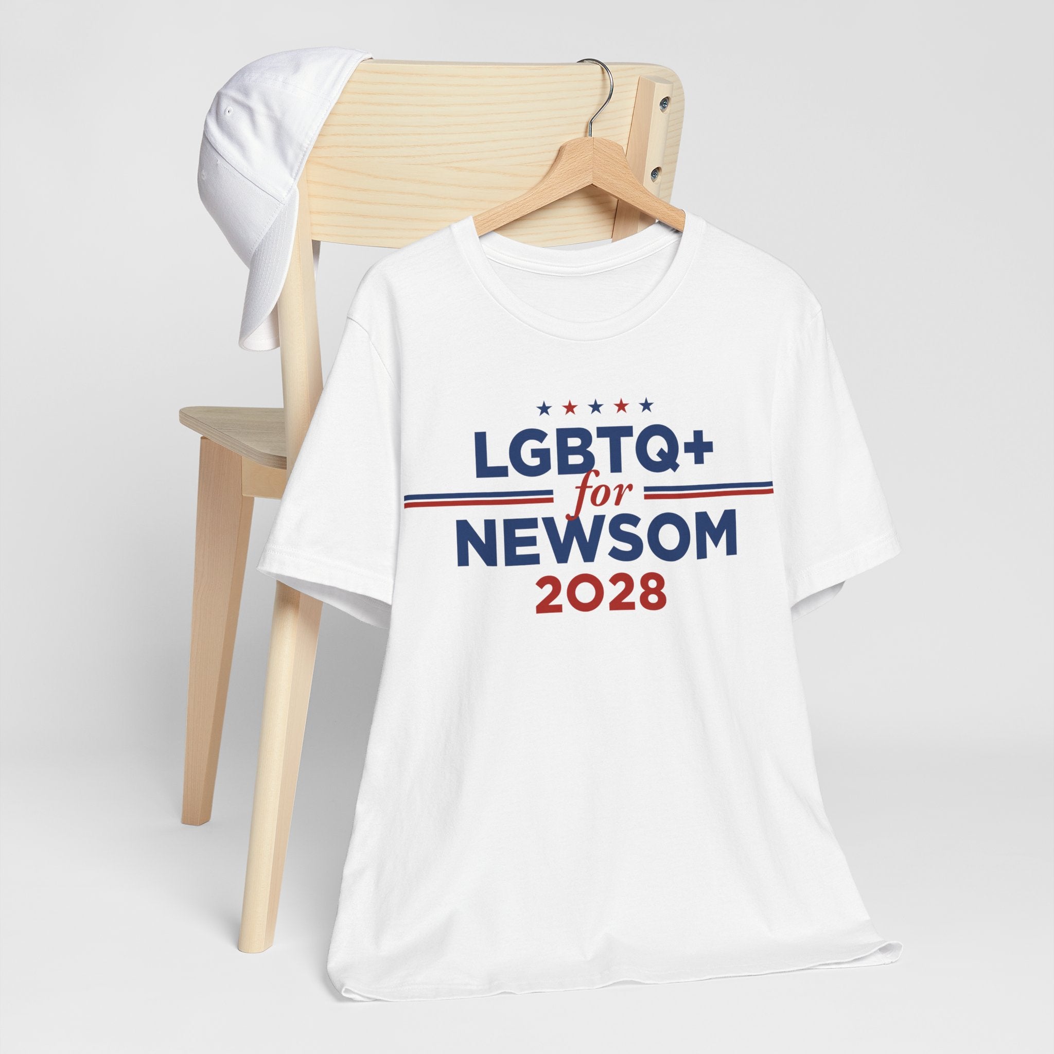 LGBTQ+ for Gavin Newsom for President Campaign T-Shirt 2028