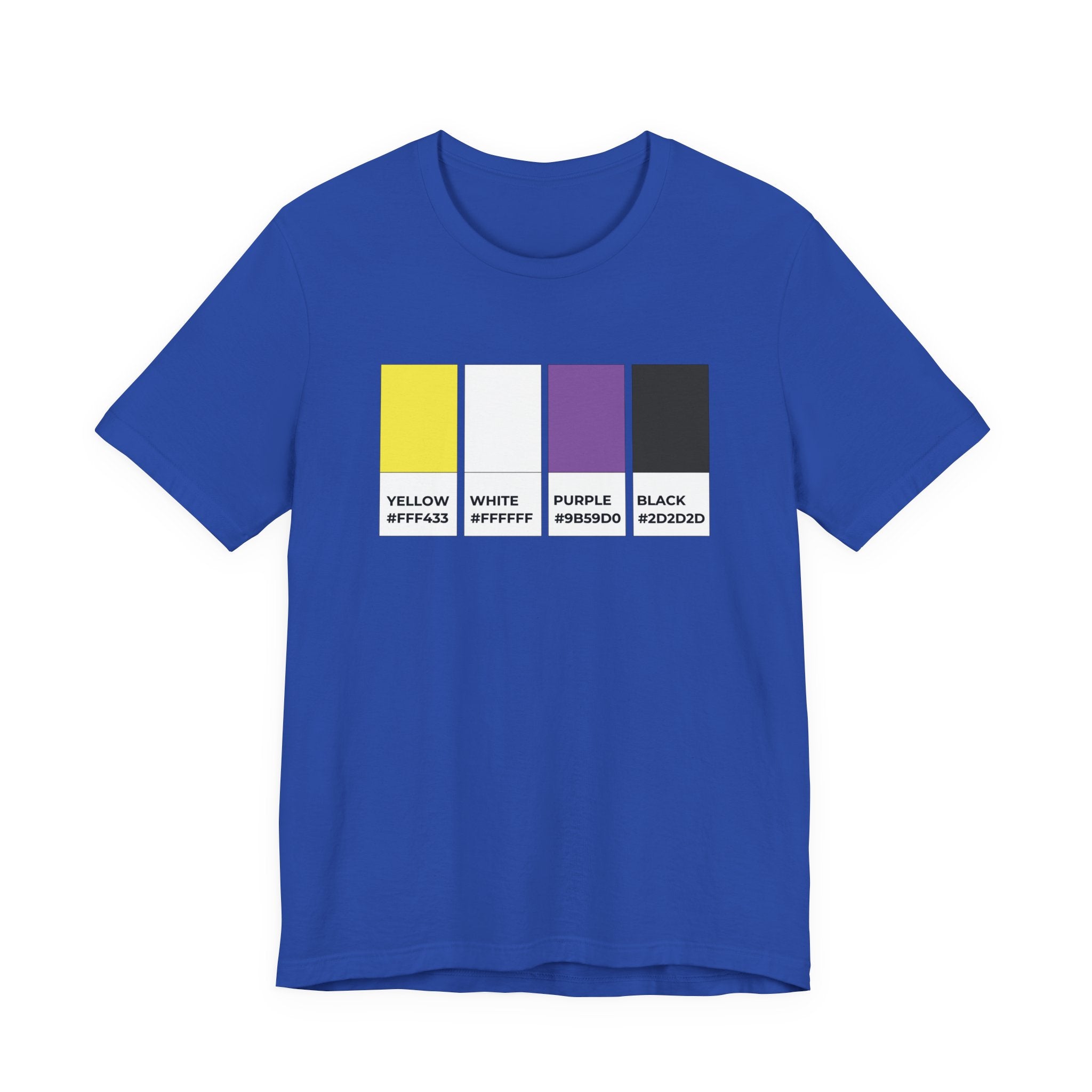 Funny Non-Binary Enby NB Pride Flag Pantone Colors Unisex Jersey Short Sleeve T-Shirt
