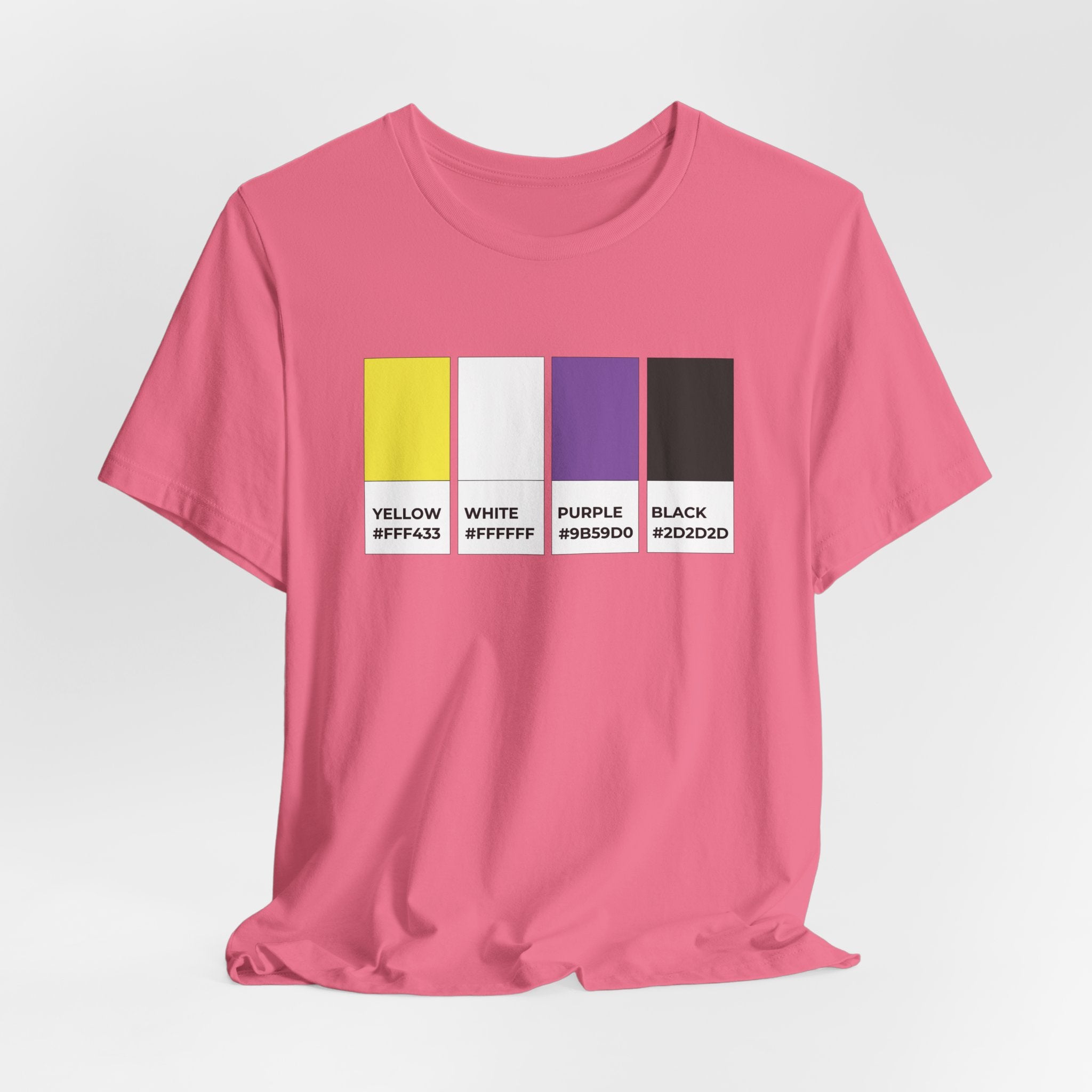 Funny Non-Binary Enby NB Pride Flag Pantone Colors Unisex Jersey Short Sleeve T-Shirt