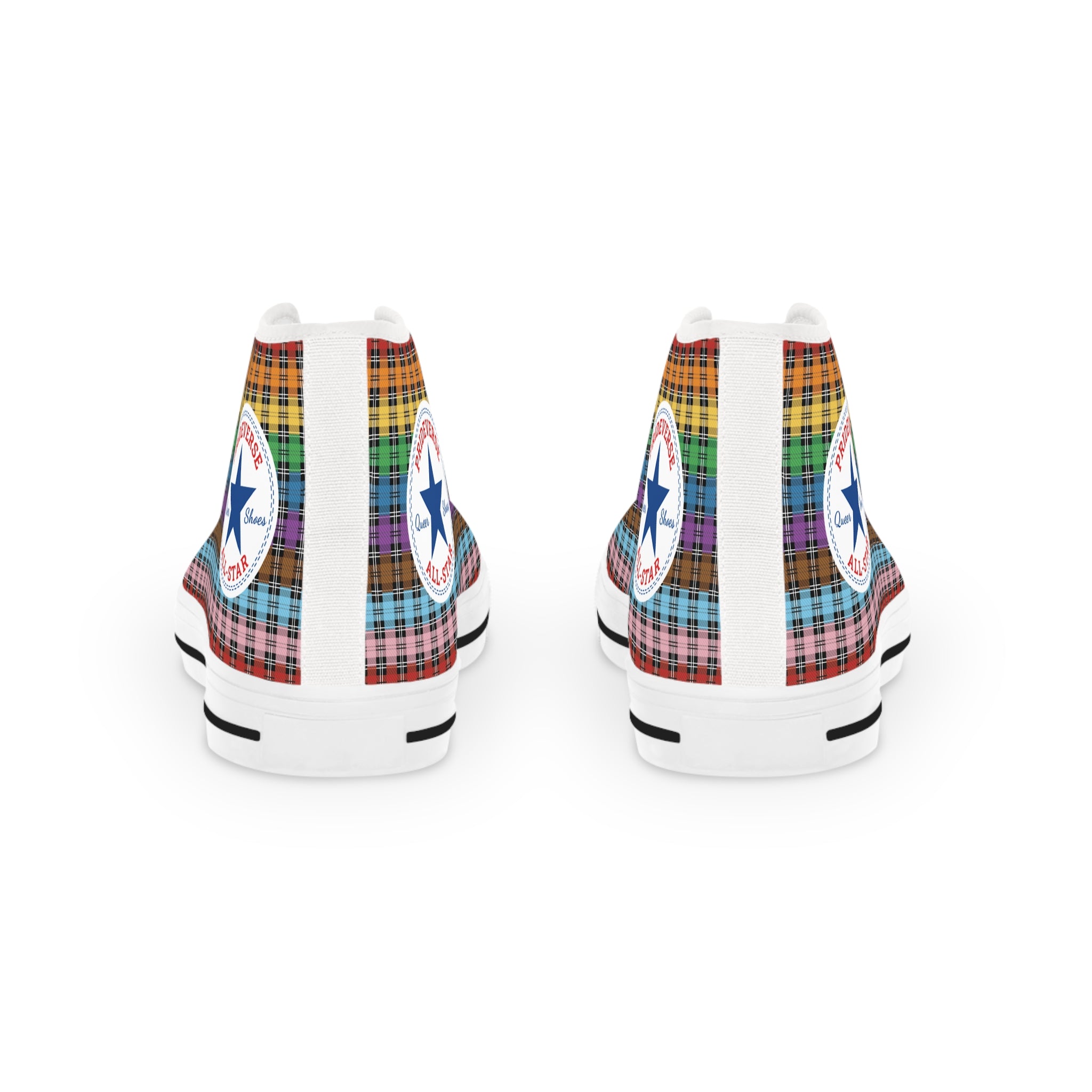 Progress Pride Plaid Prideverse Men's High Top Sneakers