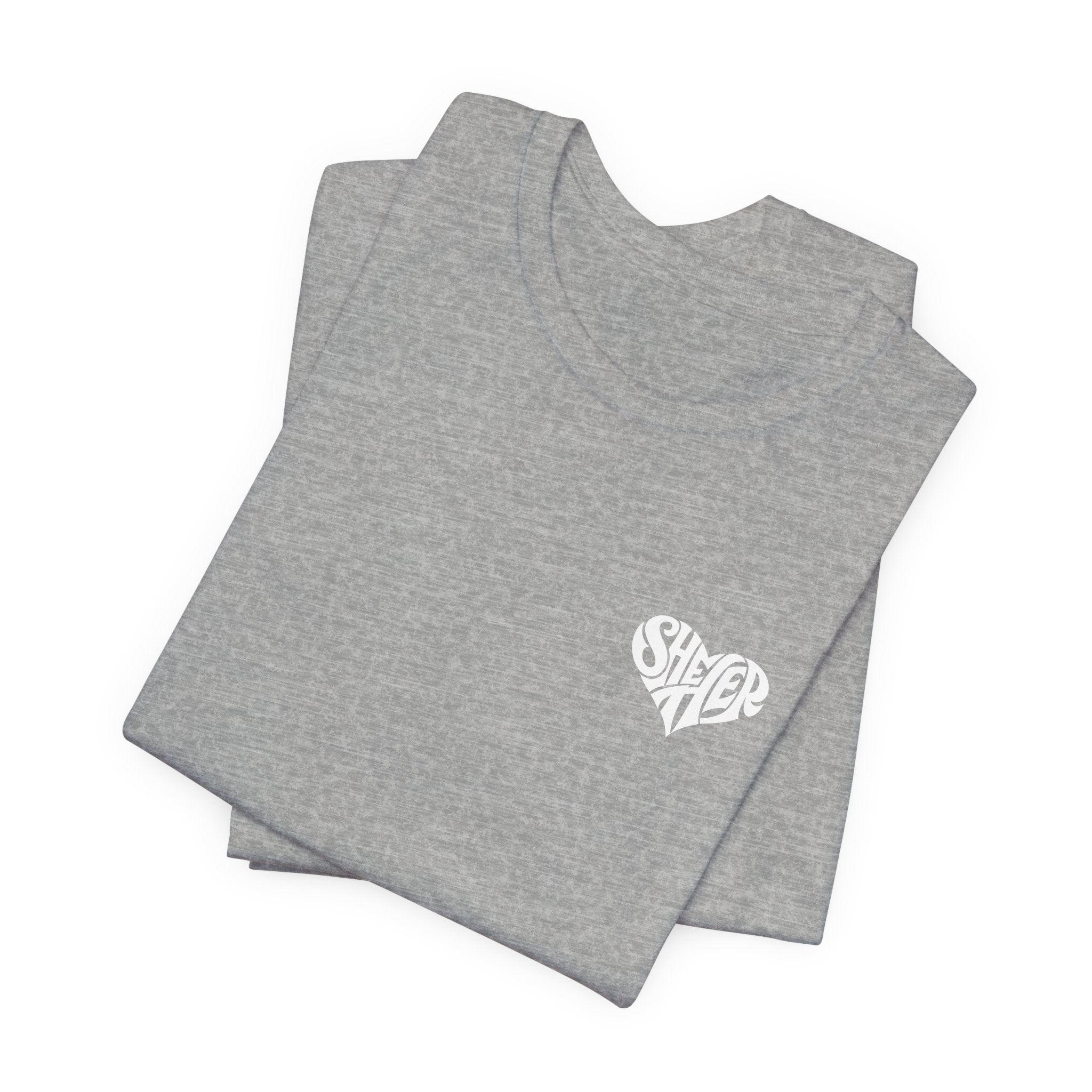 She/Her Heart Pronoun T-Shirt – Minimalist Chest Graphic Tee