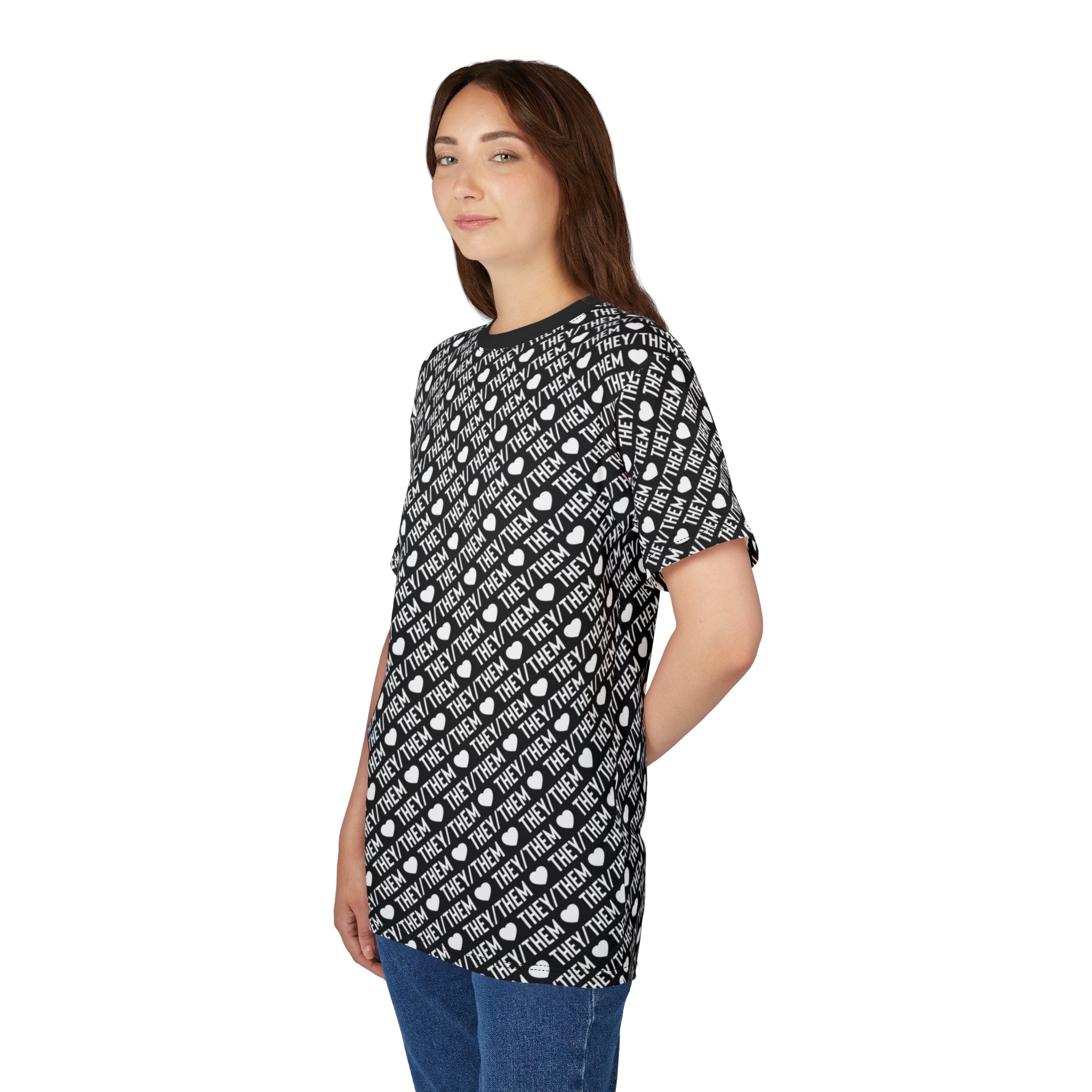 They/Them Monochrome Pride Pattern T-Shirt