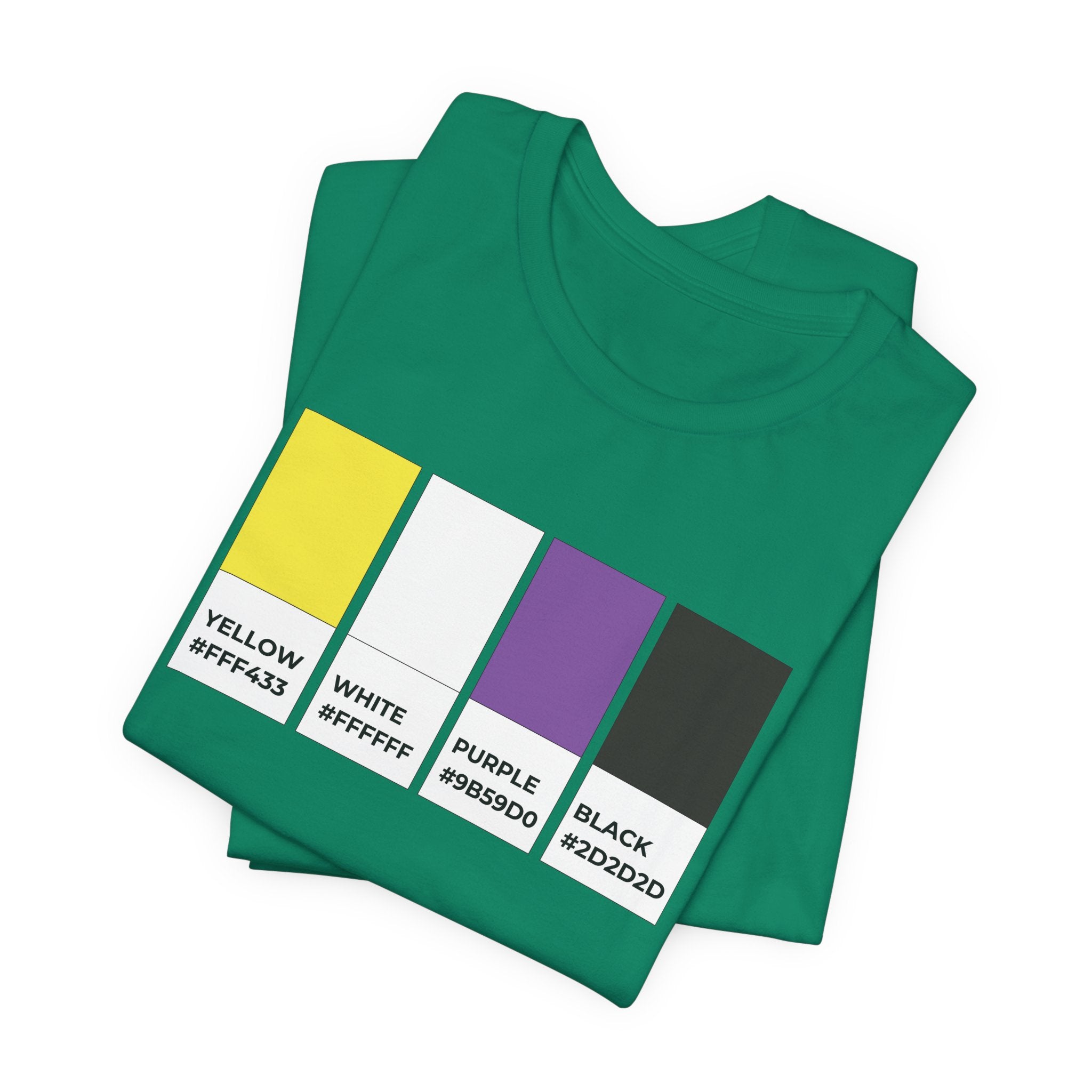 Funny Non-Binary Enby NB Pride Flag Pantone Colors Unisex Jersey Short Sleeve T-Shirt