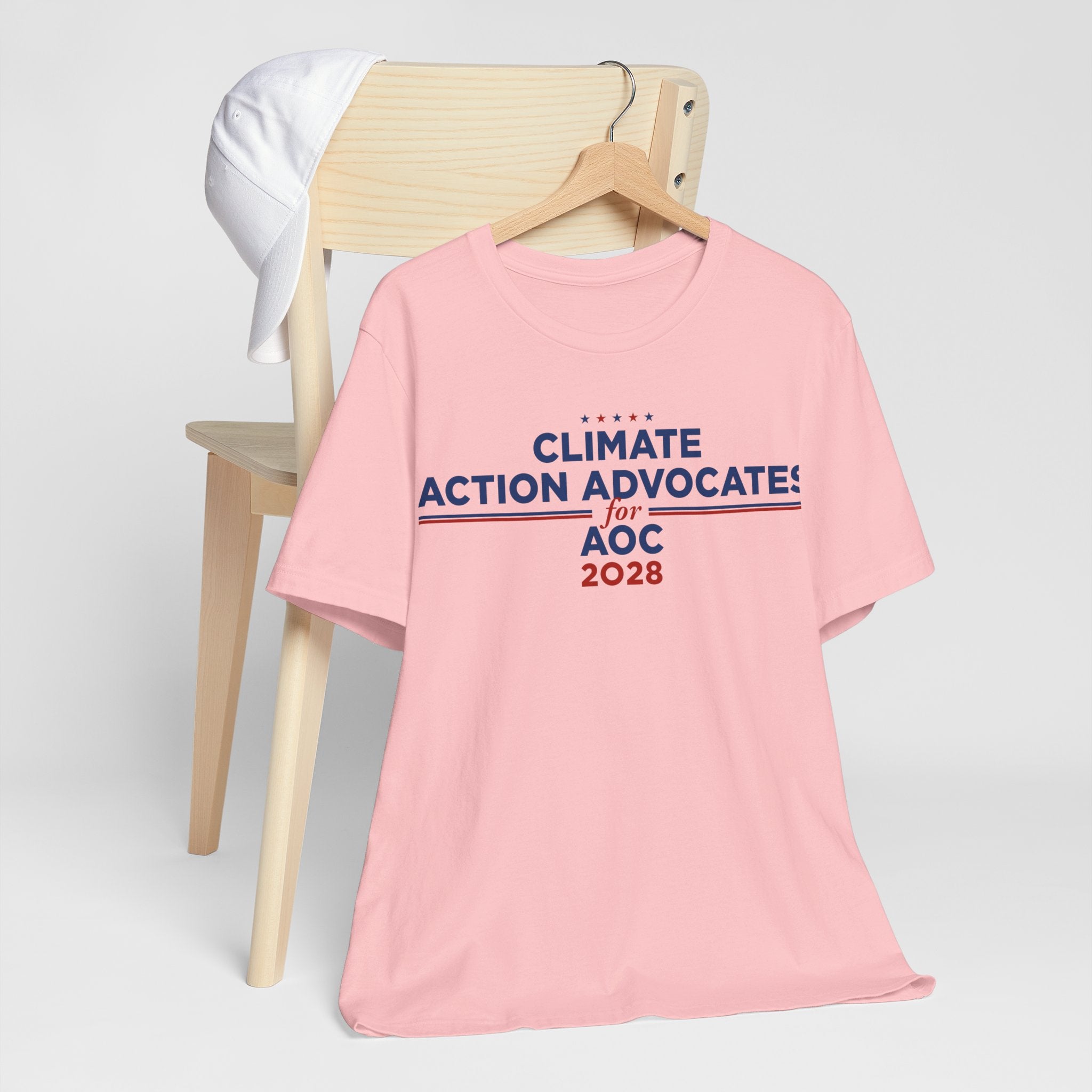 Climate Action Advocates for AOC 2028 T-Shirt | Bella+Canvas 3001 Political Graphic Tee