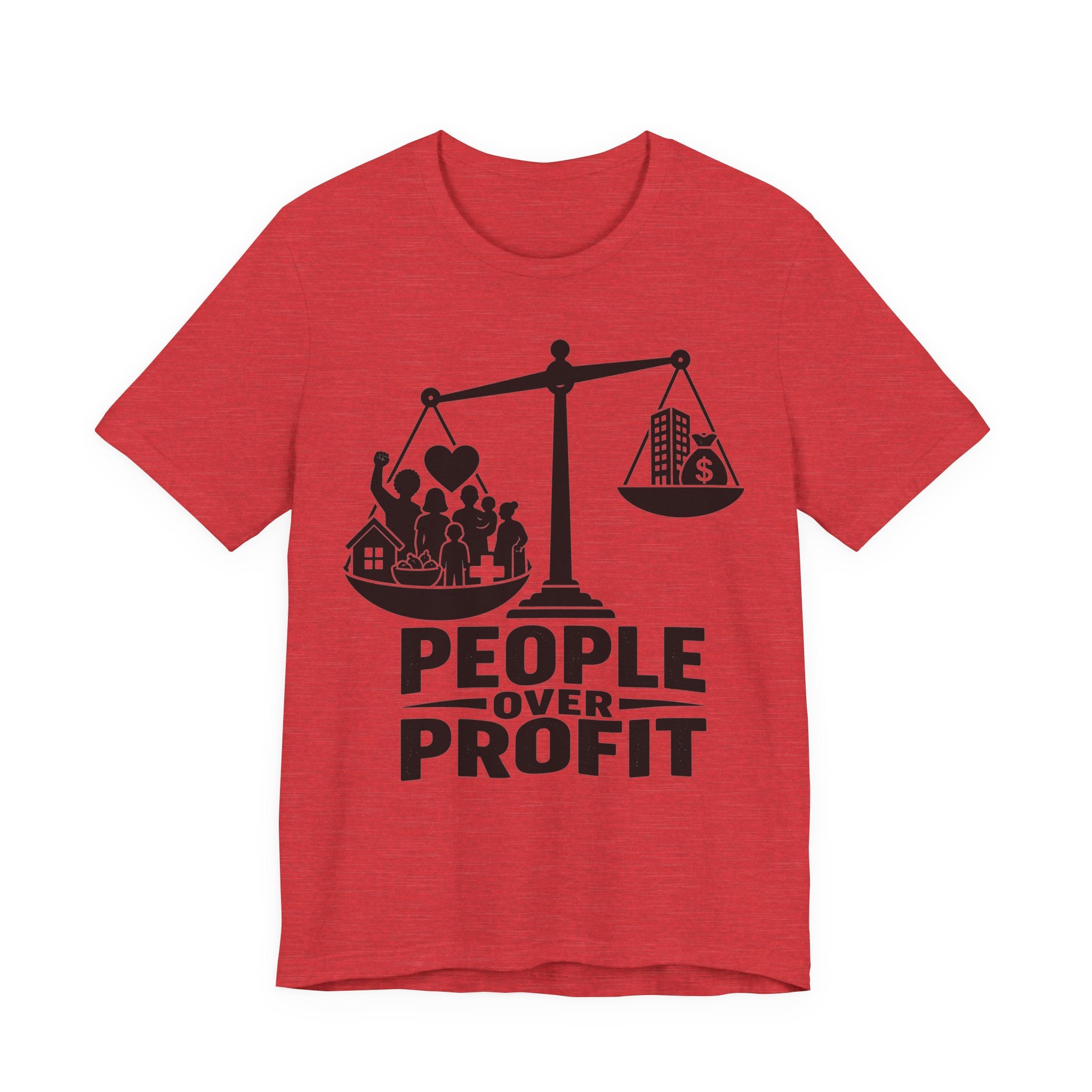 People Over Profit T-Shirt | Bella+Canvas 3001 Economic Justice Graphic Tee