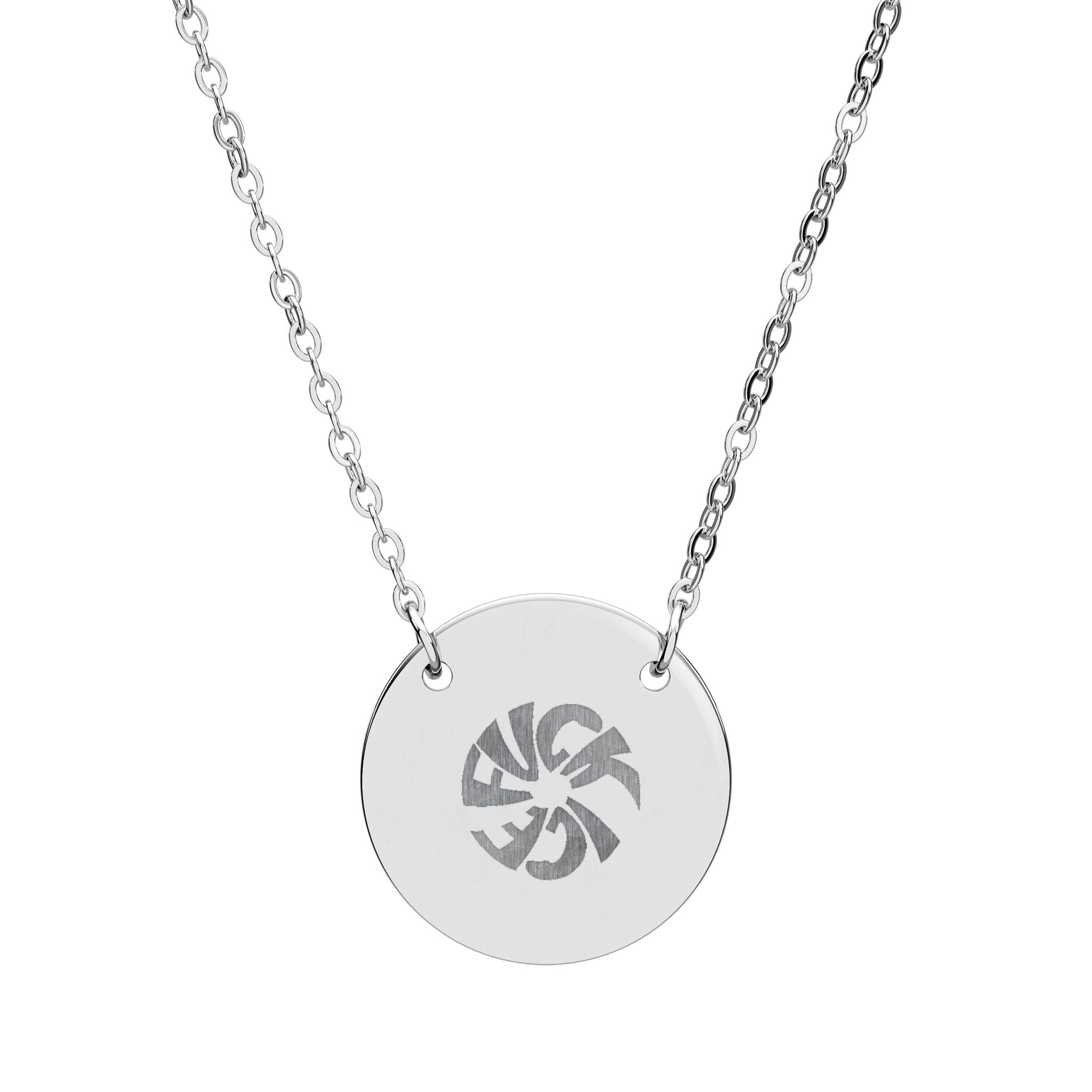 FUCK ICE Engraved Circle Necklace —  Minimalist Disc Pendant