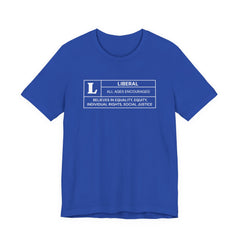 Funny Liberal Ratings Unisex Jersey Short Sleeve T-Shirt