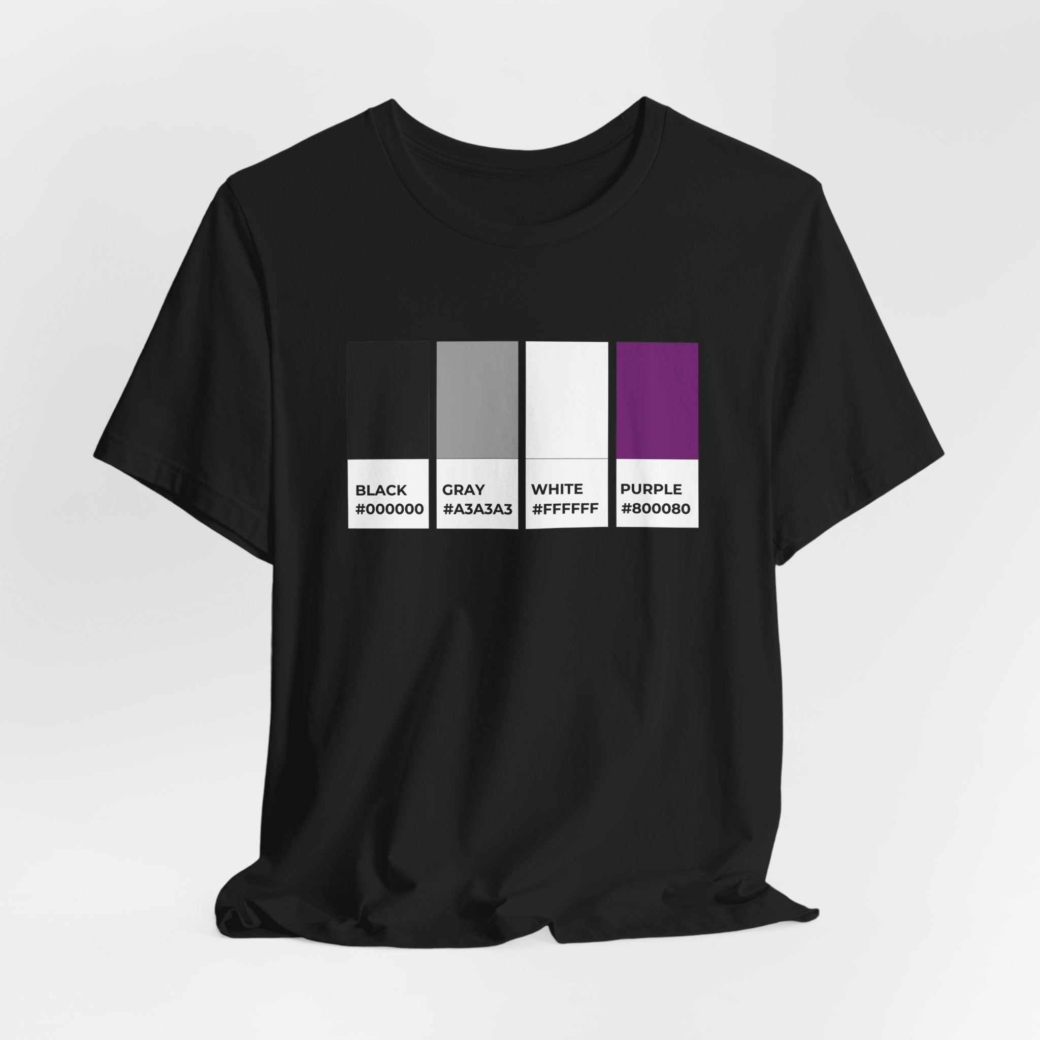 Funny Asexual Pride Flag Pantone Colors Unisex Jersey Short Sleeve T-Shirt