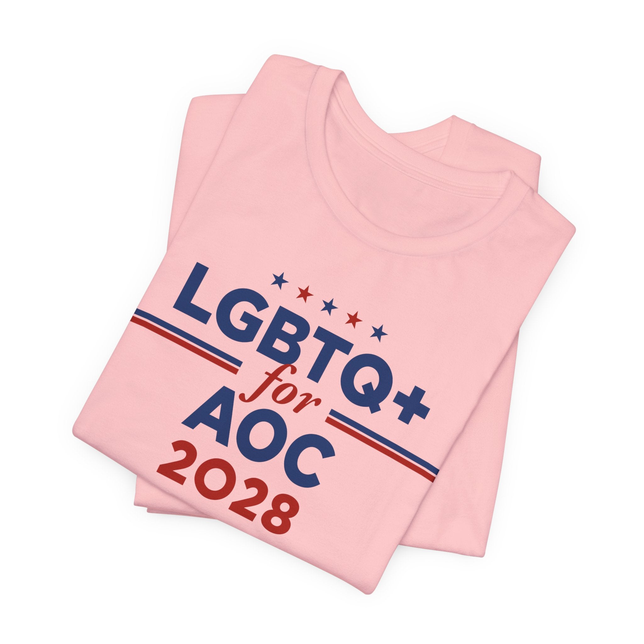LGBTQ+ for AOC for President Campaign T-Shirt 2028