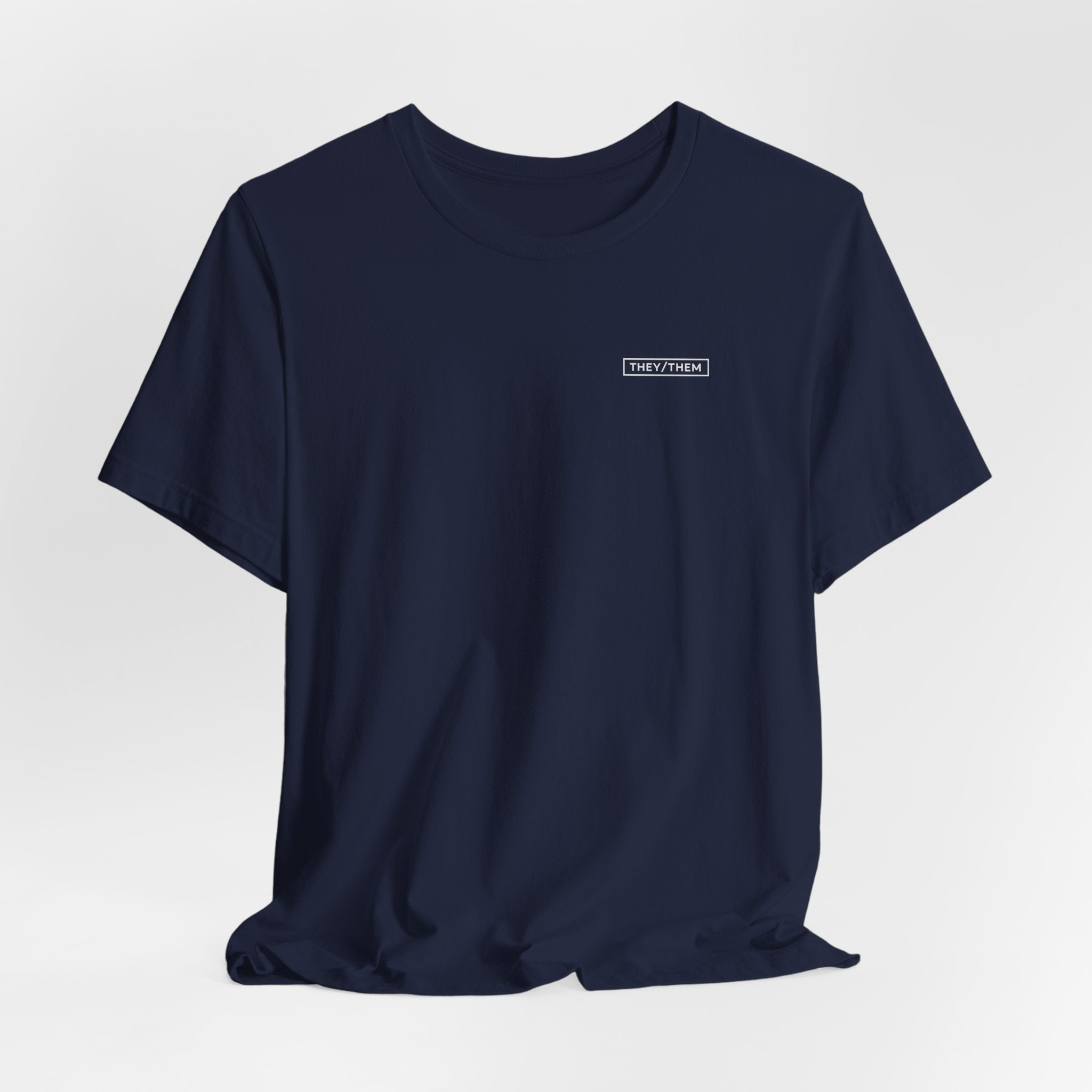 They/Them Pronoun T-Shirt – Minimalist Chest Graphic Tee