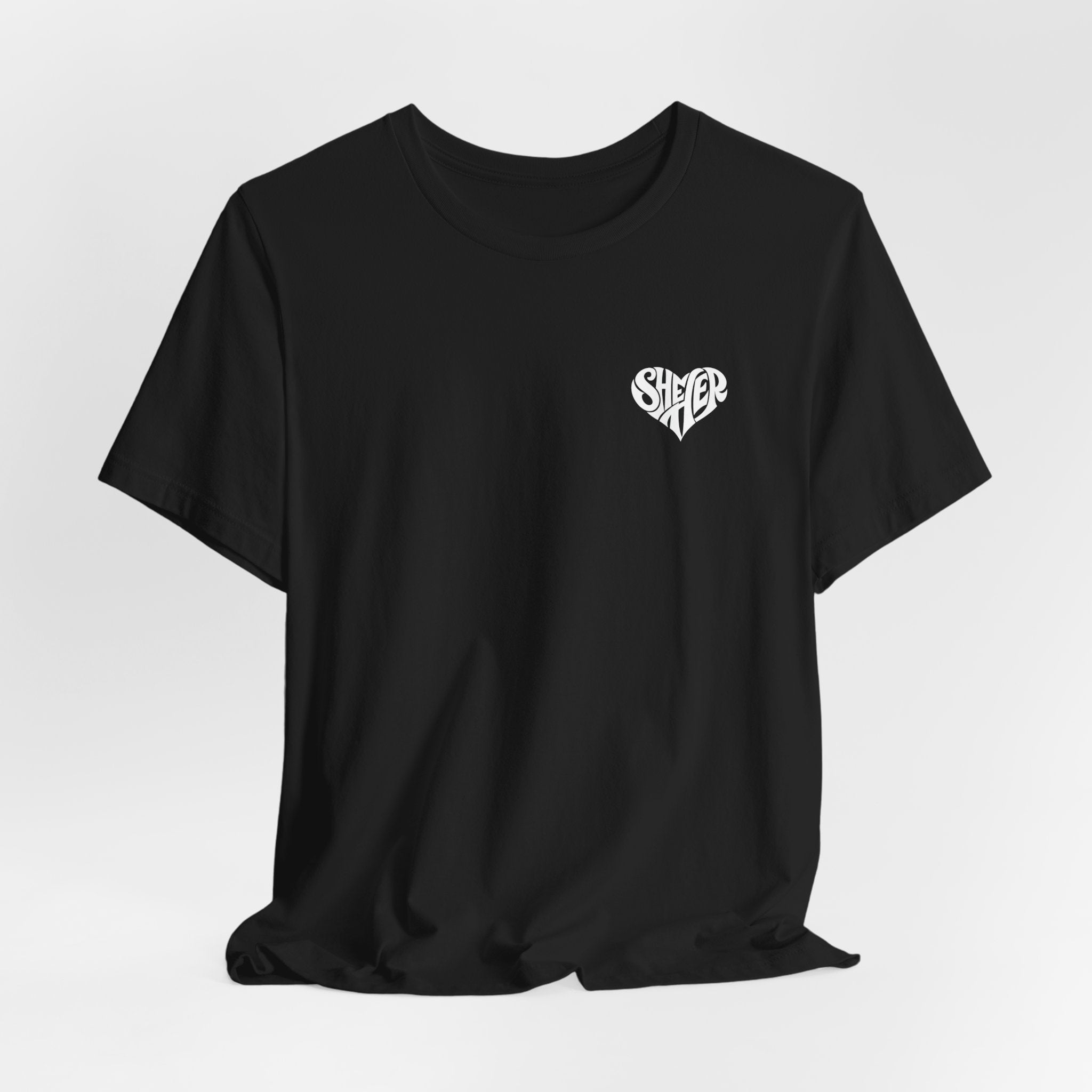 She/Her Heart Pronoun T-Shirt – Minimalist Chest Graphic Tee