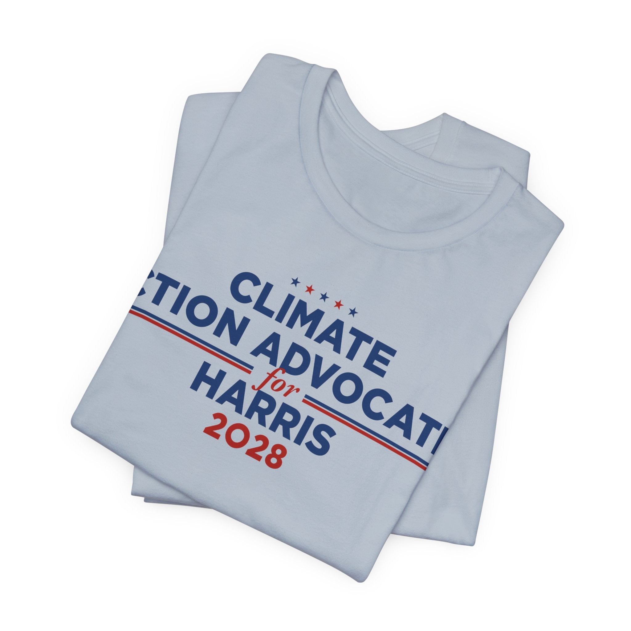 Climate Action Advocates for Harris 2028 T-Shirt | Bella+Canvas 3001 Political Graphic Tee