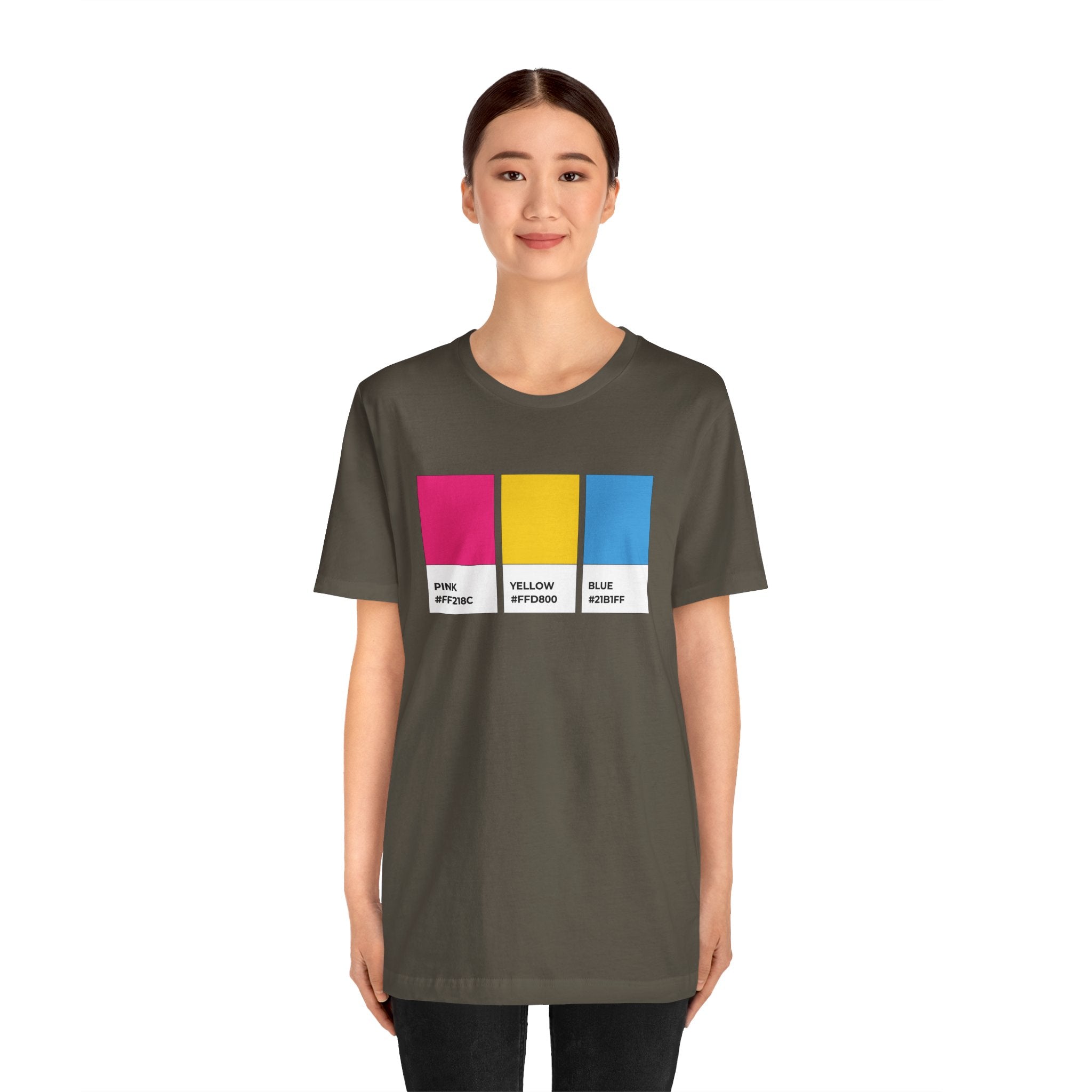 Funny Pansexual Pride Flag Pantone Colors Unisex Jersey Short Sleeve T-Shirt