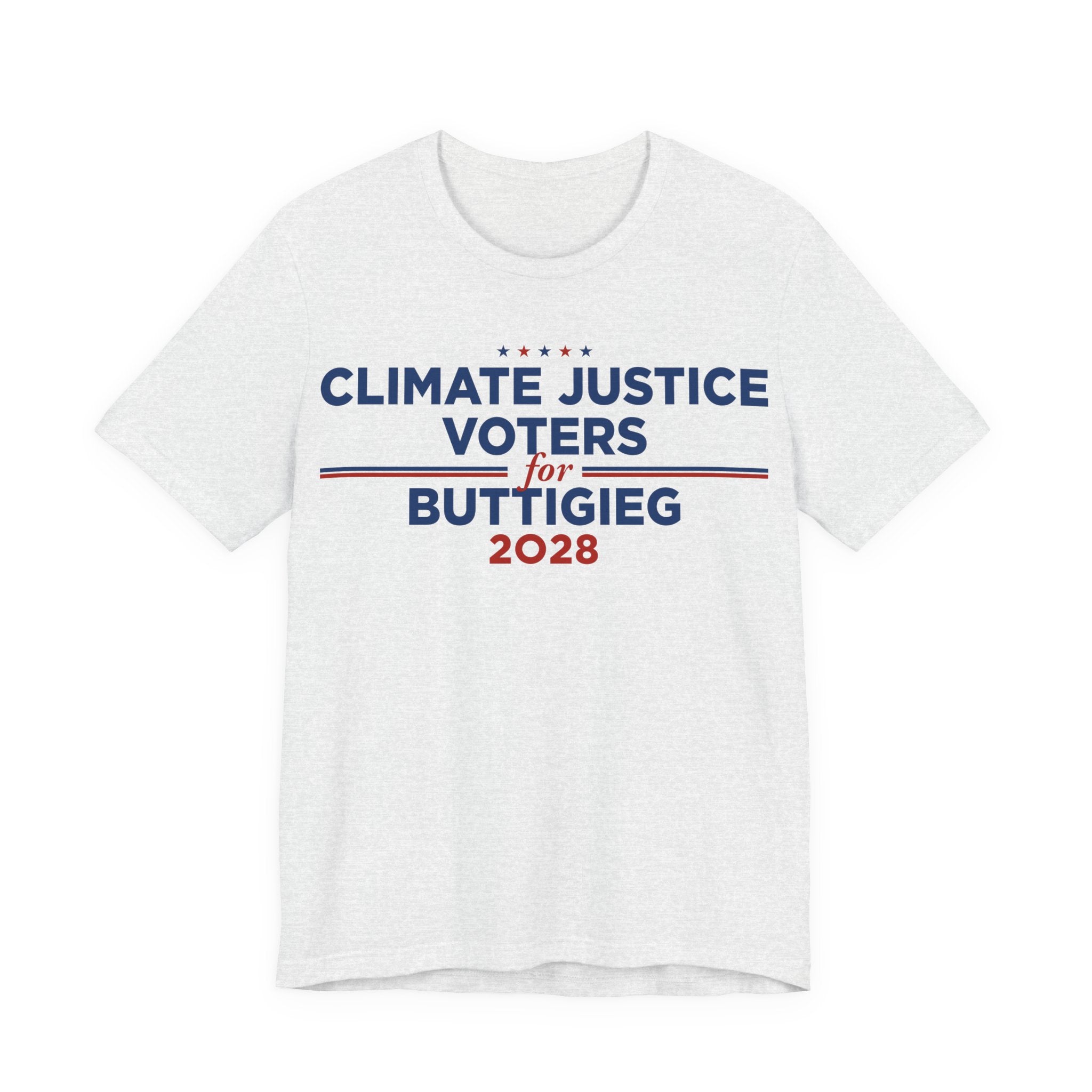 Climate Justice Voters for Buttigieg 2028 T-Shirt | Bella+Canvas 3001 Political Graphic Tee