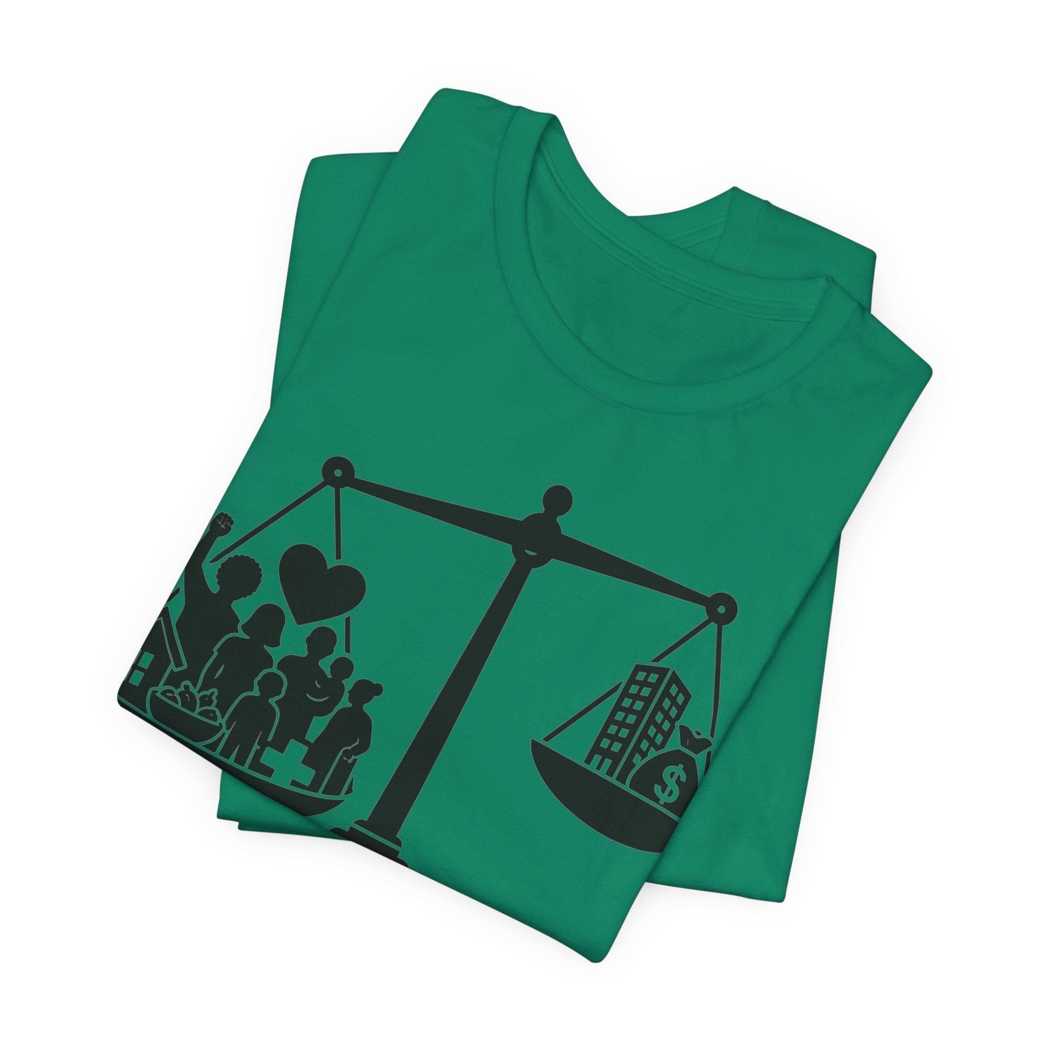 People Over Profit T-Shirt | Bella+Canvas 3001 Economic Justice Graphic Tee