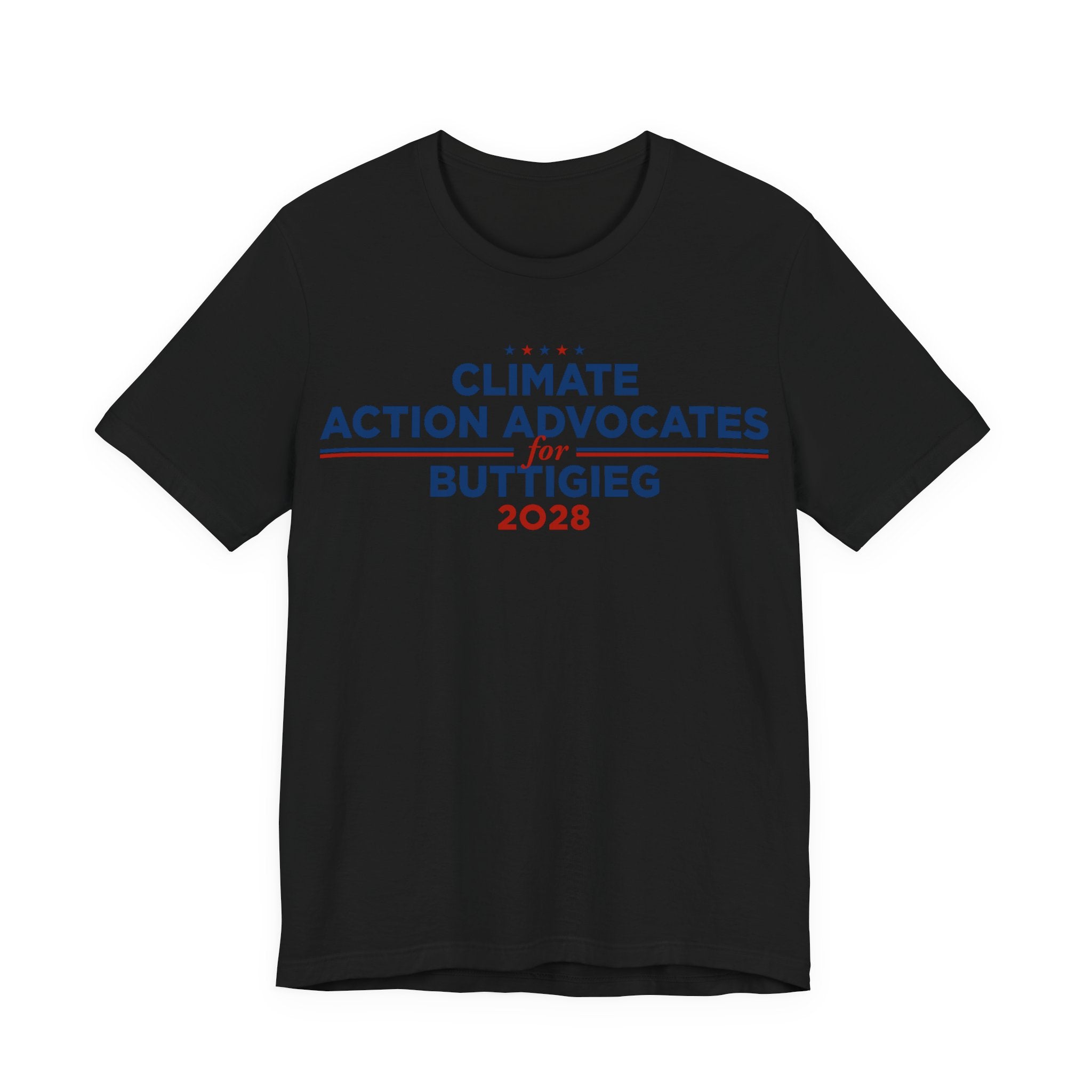Climate Action Advocates for Buttigieg 2028 T-Shirt | Bella+Canvas 3001 Political Graphic Tee